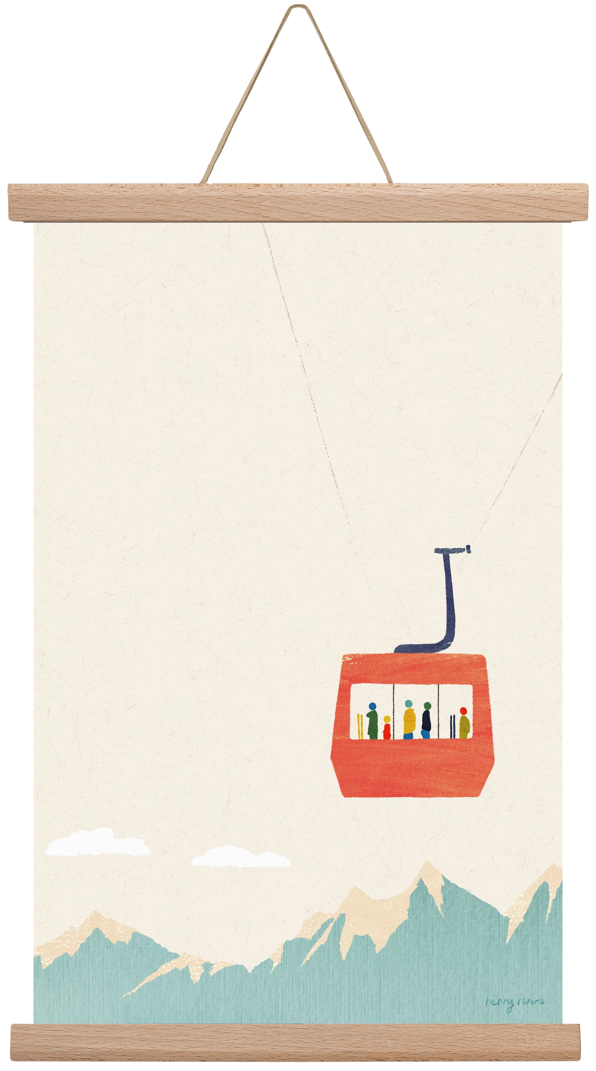 Cable car, 30x45 cm (30x45 cm), Tölgy akasztó