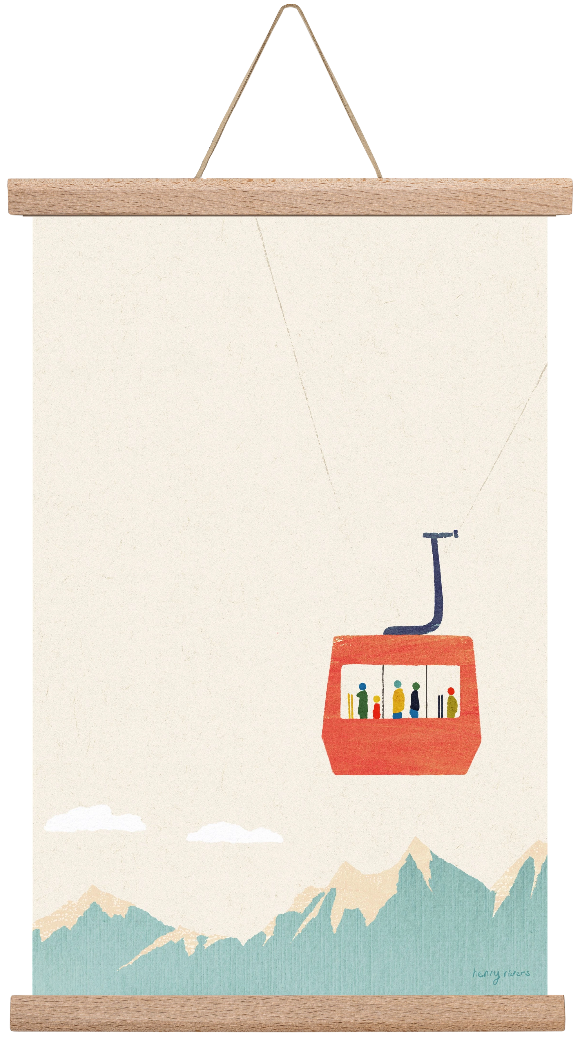 Cable car, 30x45 cm (30x45 cm), Tölgy akasztó