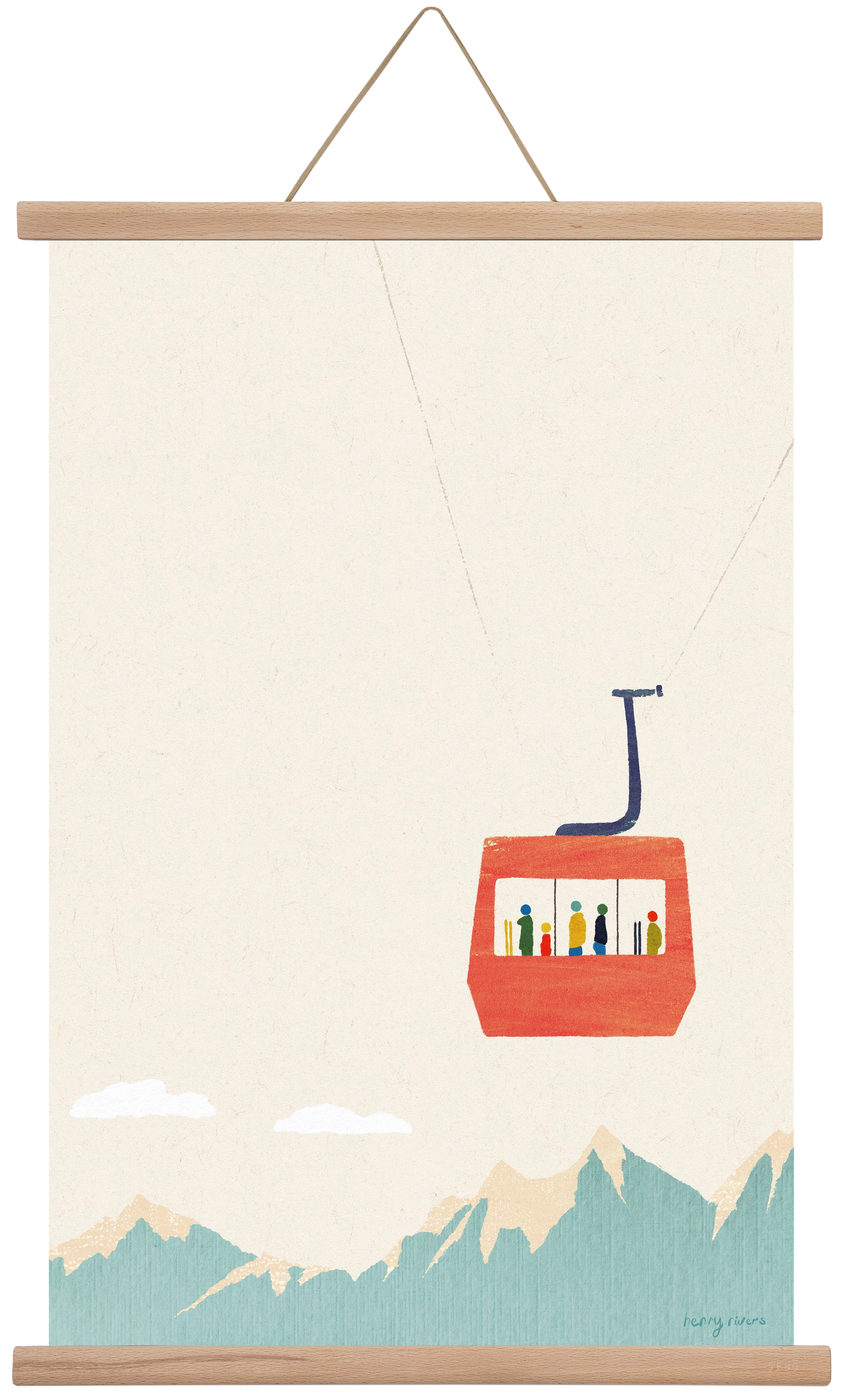 Cable car, 40x60 cm (40x60 cm), Tölgy akasztó