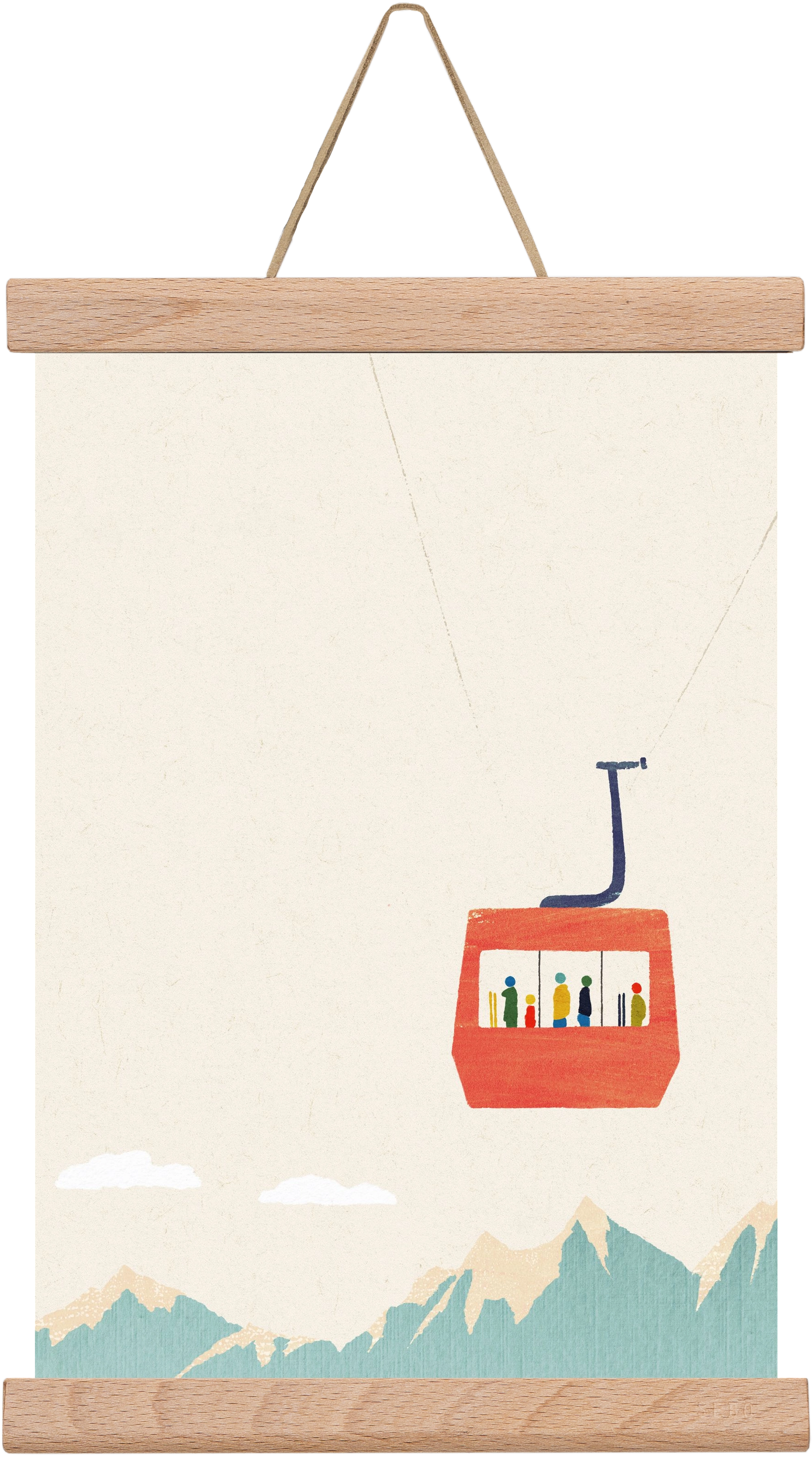 Cable car, 20x30 cm (20x30 cm), Tölgy akasztó