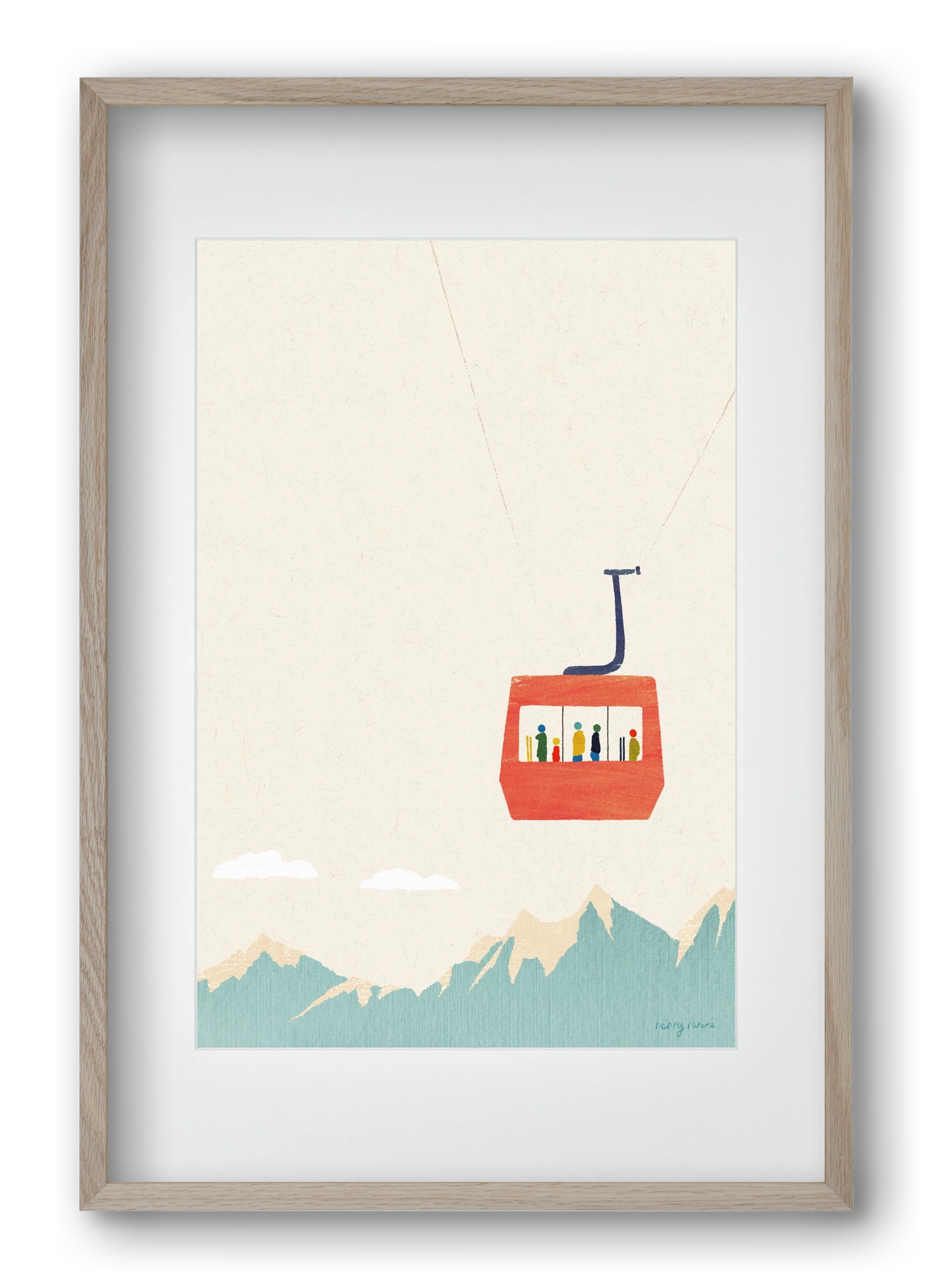 Cable car, 40x60 cm (30x45 cm), Tölgy keret, paszpartuval