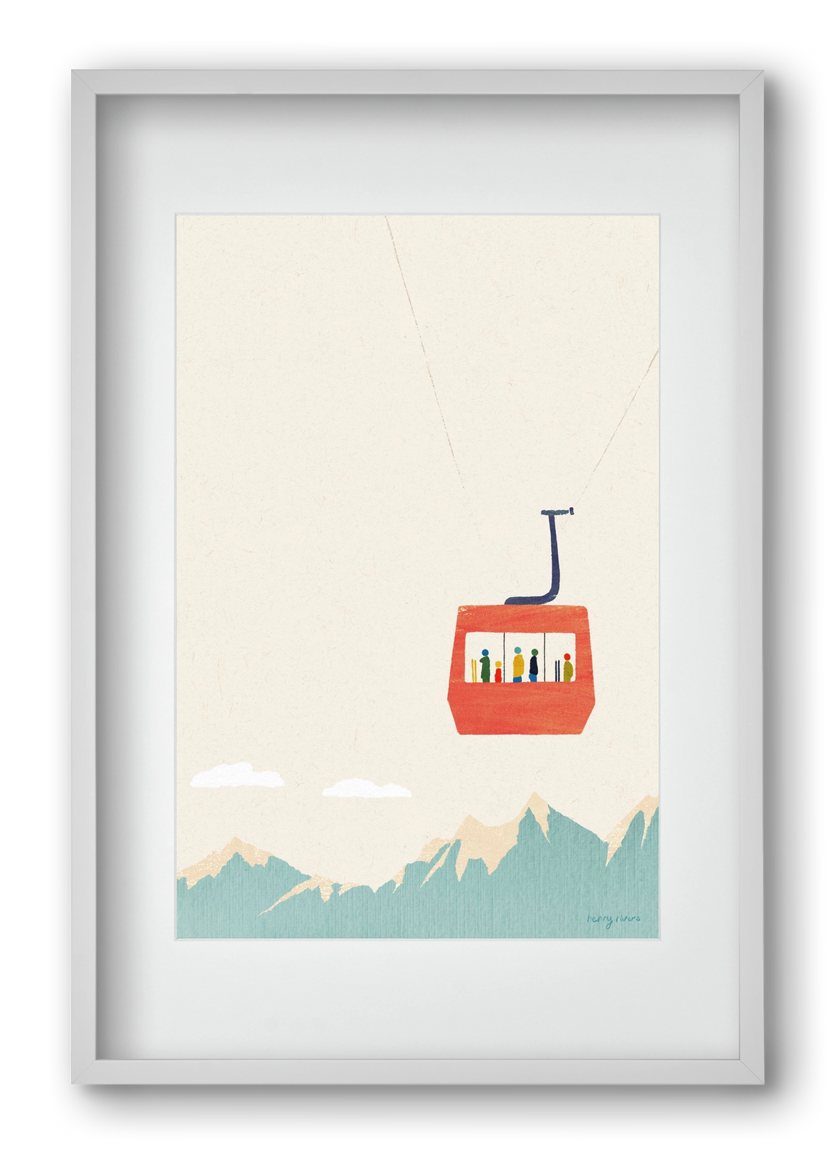 Cable car, 40x60 cm (30x45 cm), Fehér keret, paszpartuval
