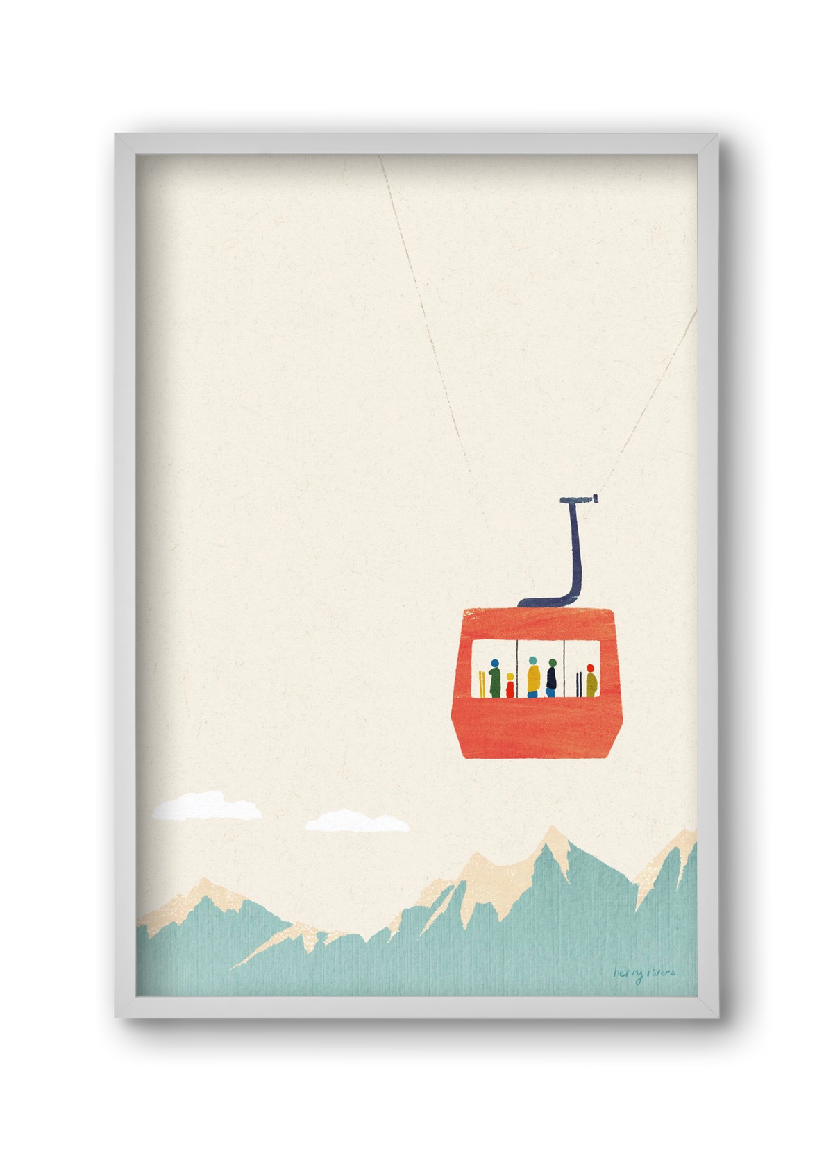 Cable car, 30x45 cm (30x45 cm), Fehér keret