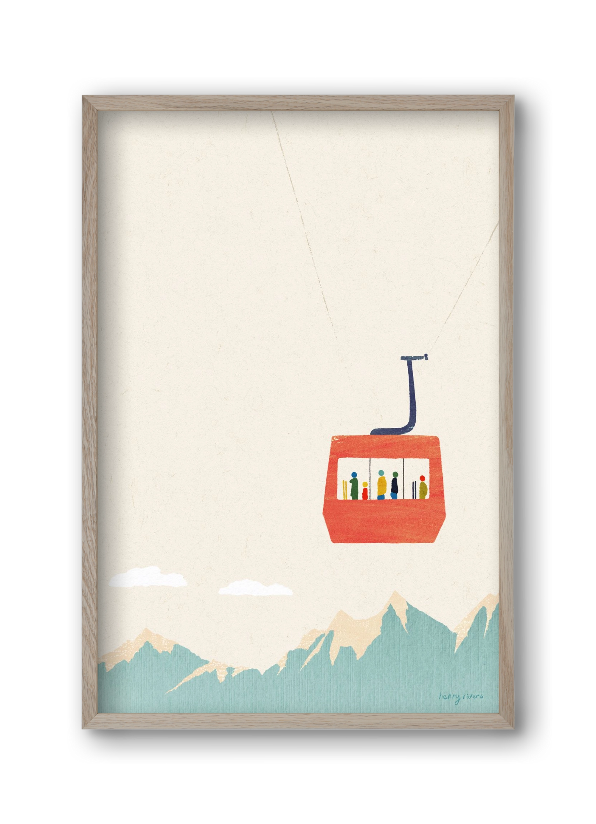 Cable car, 30x45 cm (30x45 cm), Tölgy keret