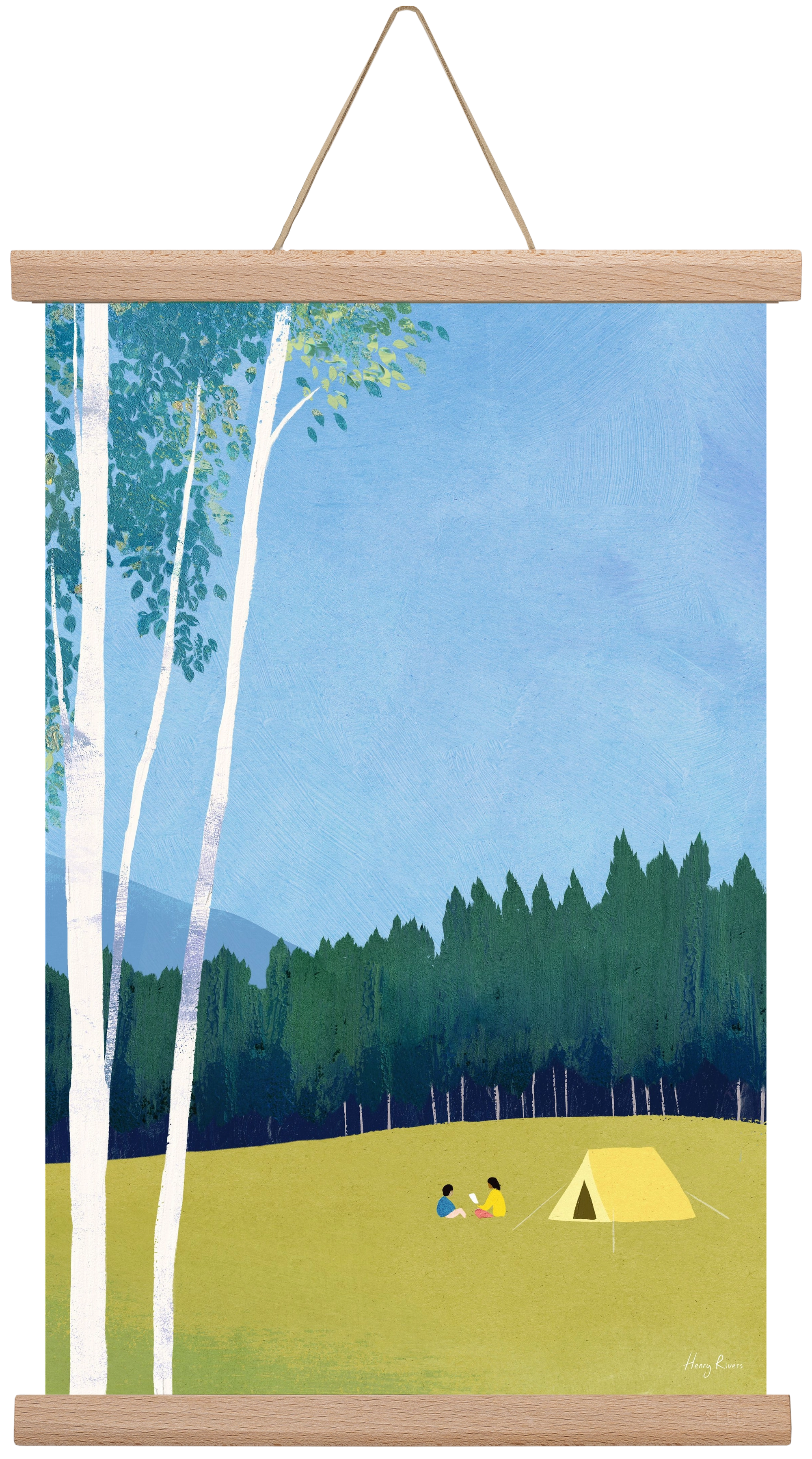 Camping trip, 30x45 cm (30x45 cm), Tölgy akasztó