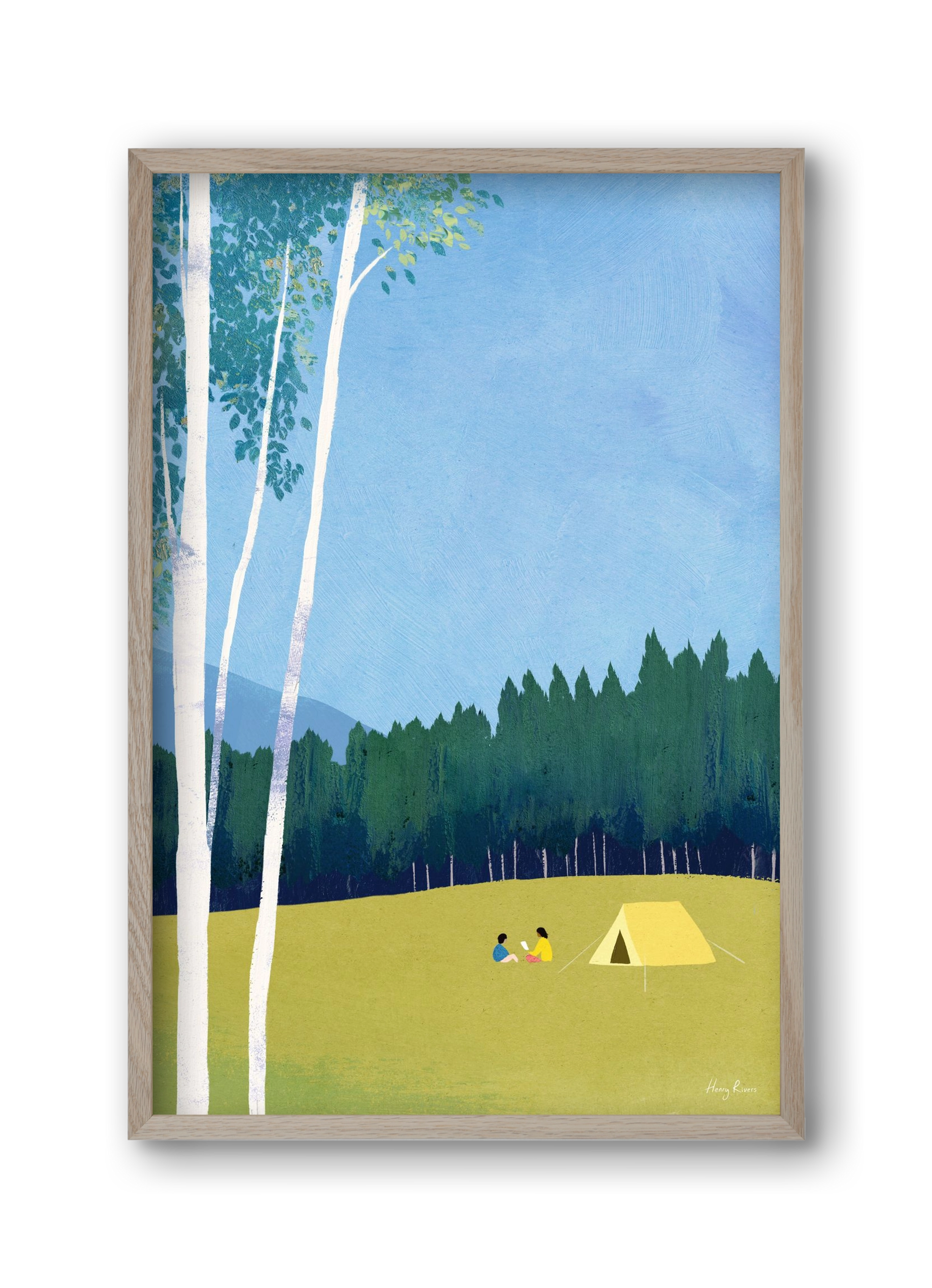 Camping trip, 30x45 cm (30x45 cm), Tölgy keret