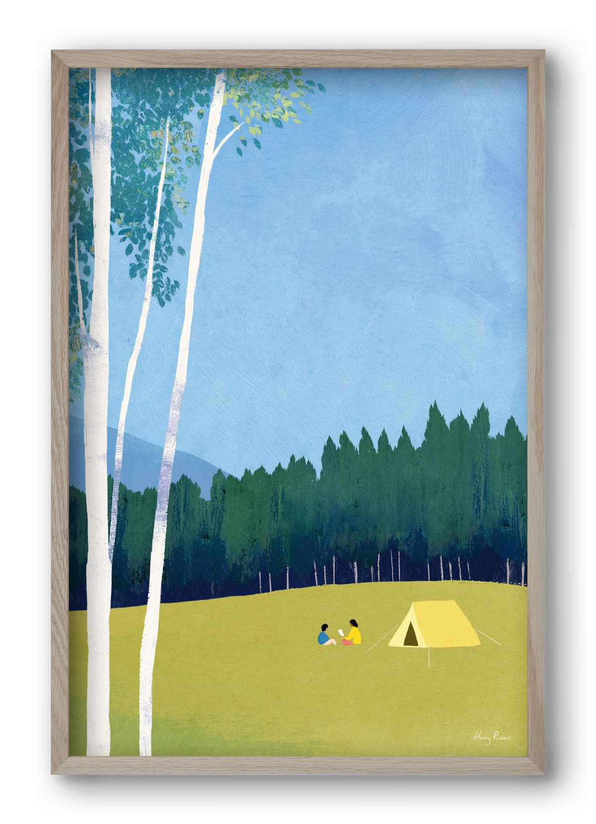 Camping trip, 40x60 cm (40x60 cm), Tölgy keret