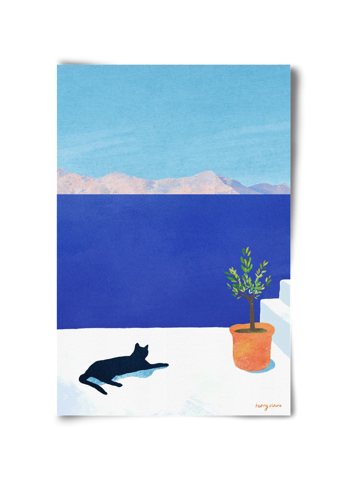 Siesta on the roof, 30x45 cm, Keret nélkül