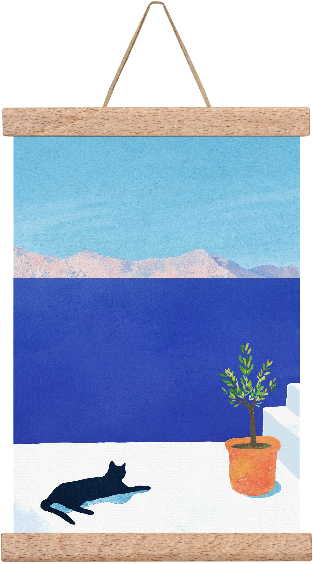 Siesta on the roof, 20x30 cm (20x30 cm), Tölgy akasztó