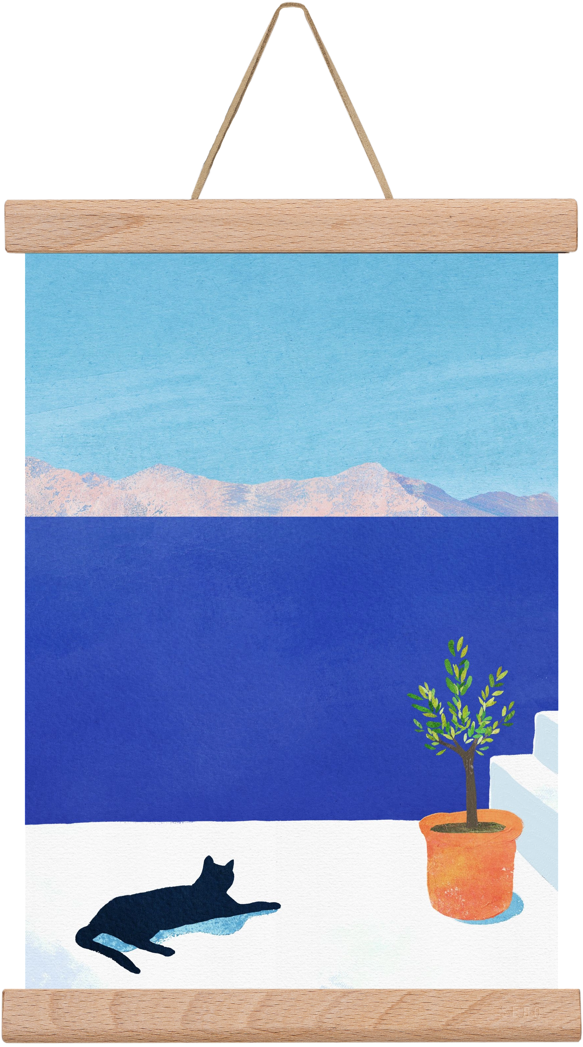 Siesta on the roof, 20x30 cm (20x30 cm), Tölgy akasztó