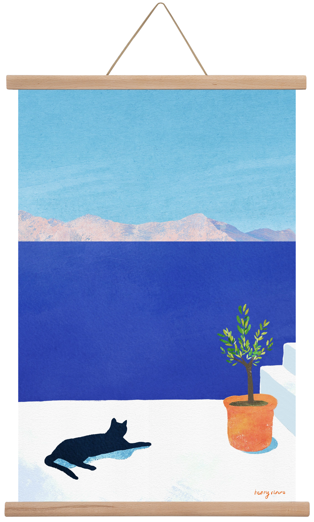 Siesta on the roof, 40x60 cm (40x60 cm), Tölgy akasztó