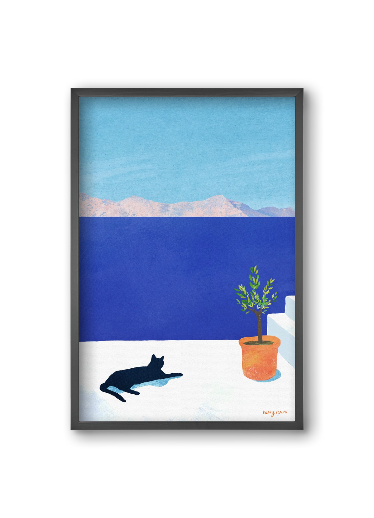 Siesta on the roof, 20x30 cm (20x30 cm), Fekete keret