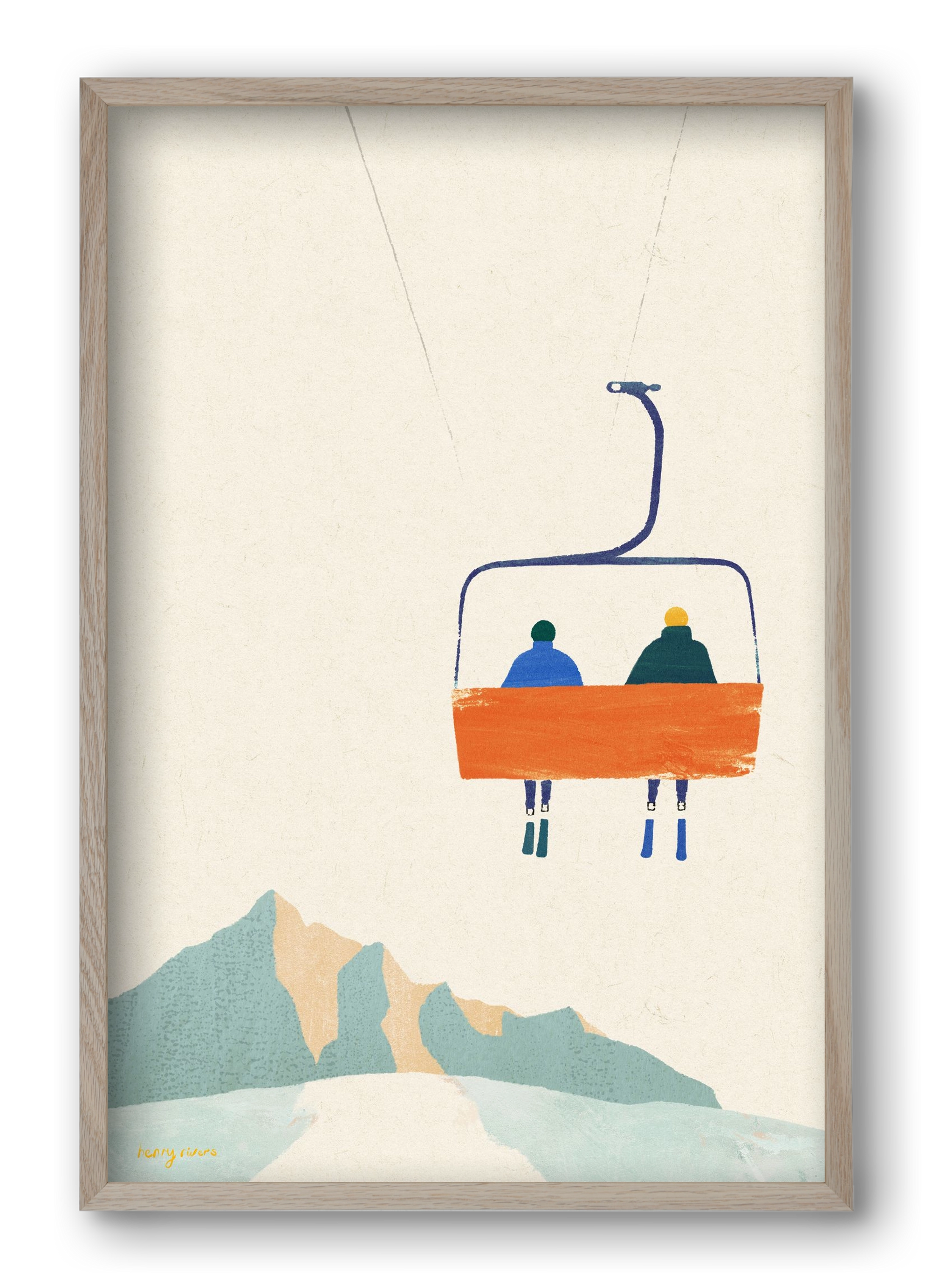 Chairlift, 40x60 cm (40x60 cm), Tölgy keret