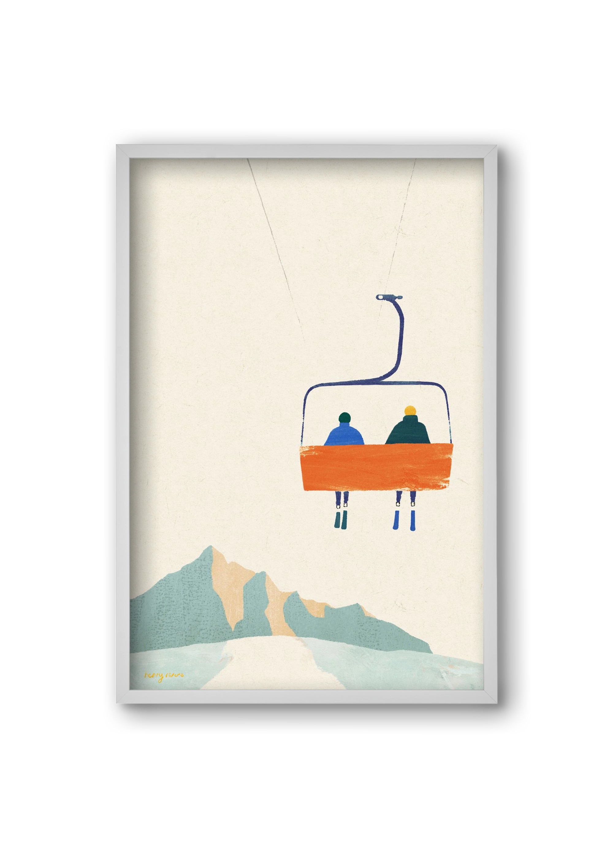 Chairlift, 20x30 cm (20x30 cm), Fehér keret