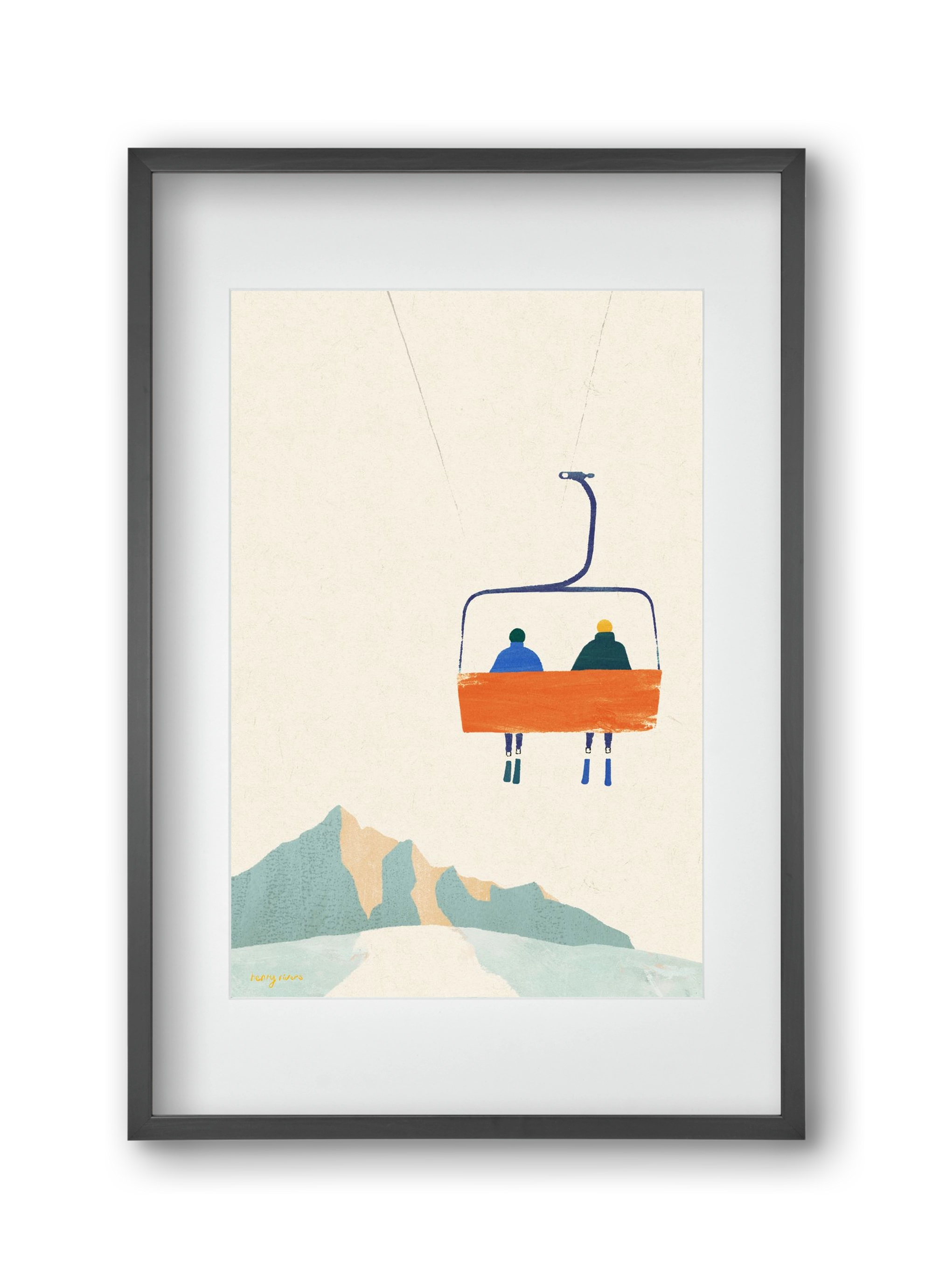 Chairlift, 30x45 cm (20x30 cm), Fekete keret, paszpartuval
