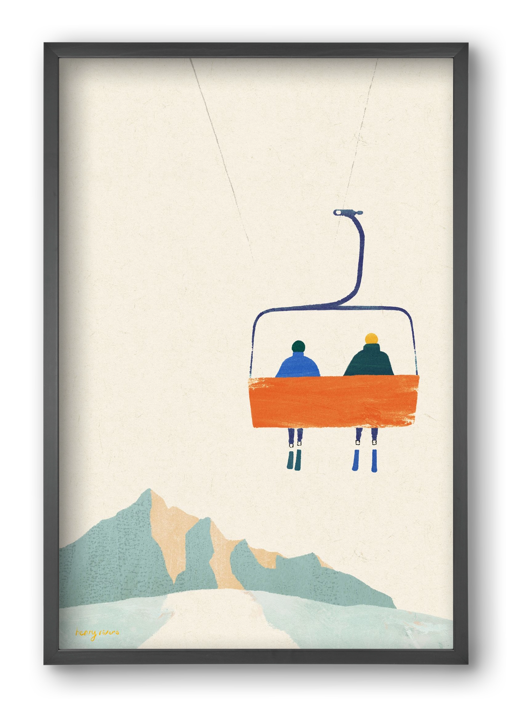 Chairlift, 40x60 cm (40x60 cm), Fekete keret