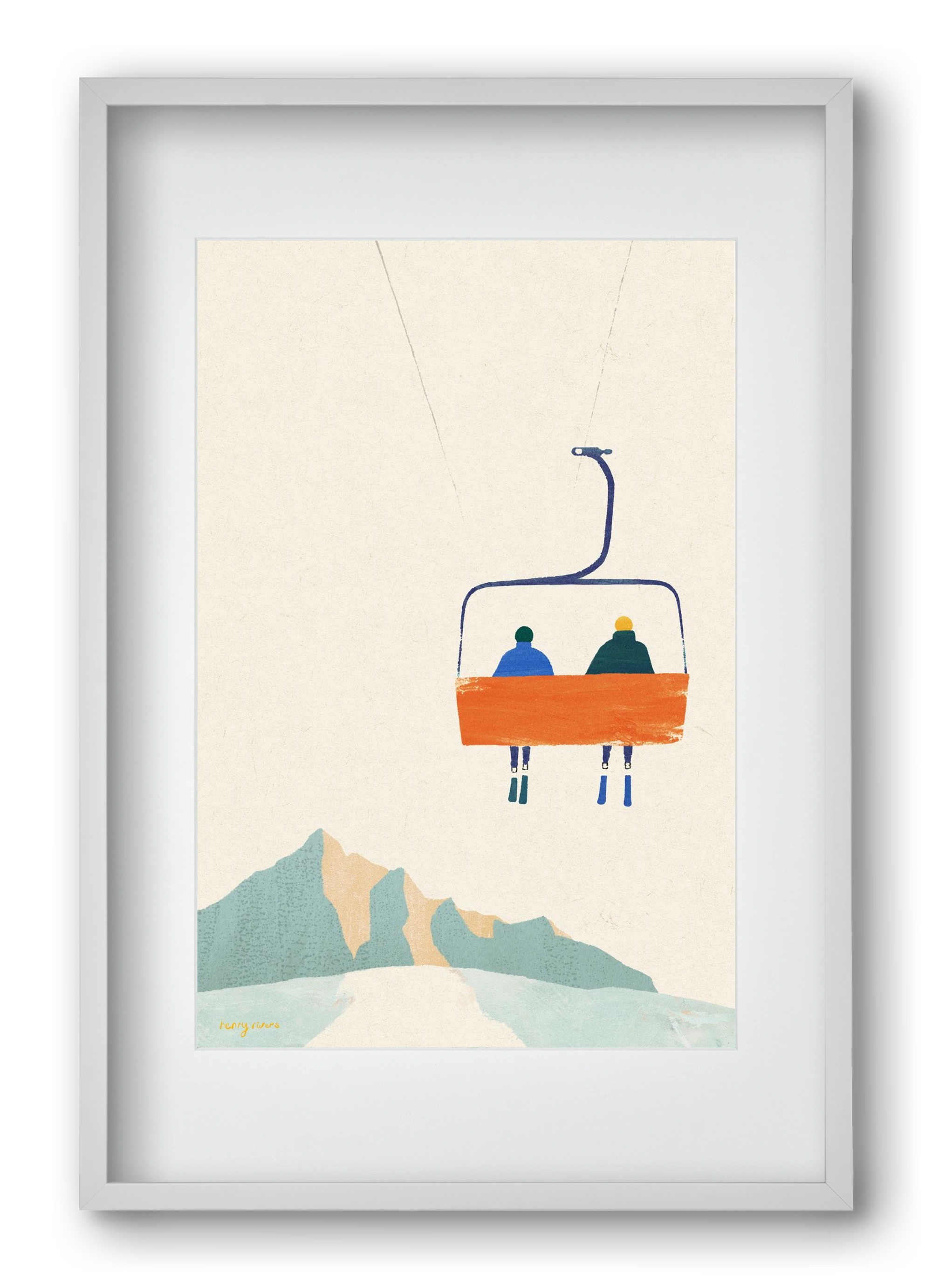 Chairlift, 40x60 cm (30x45 cm), Fehér keret, paszpartuval