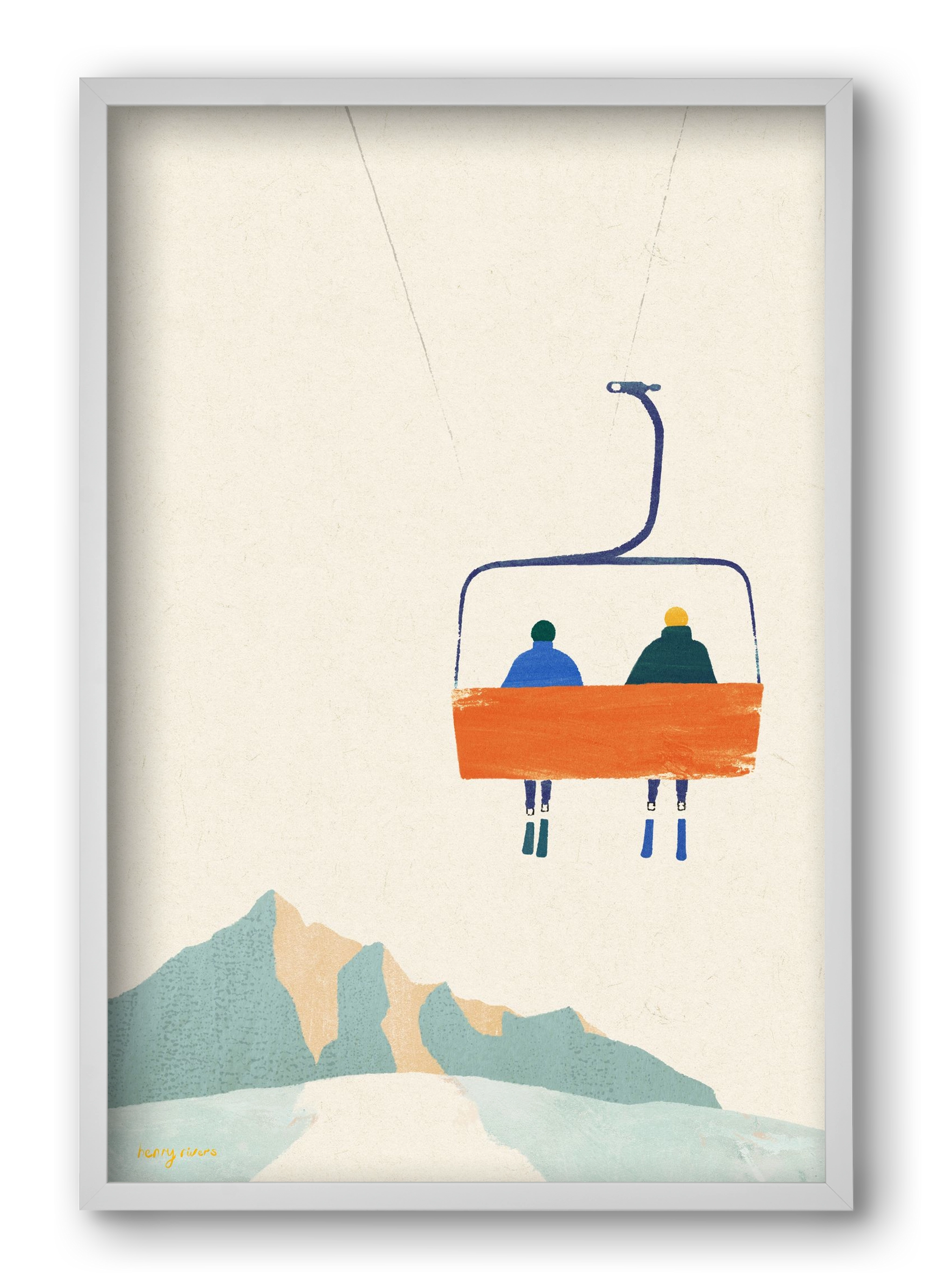 Chairlift, 40x60 cm (40x60 cm), Fehér keret