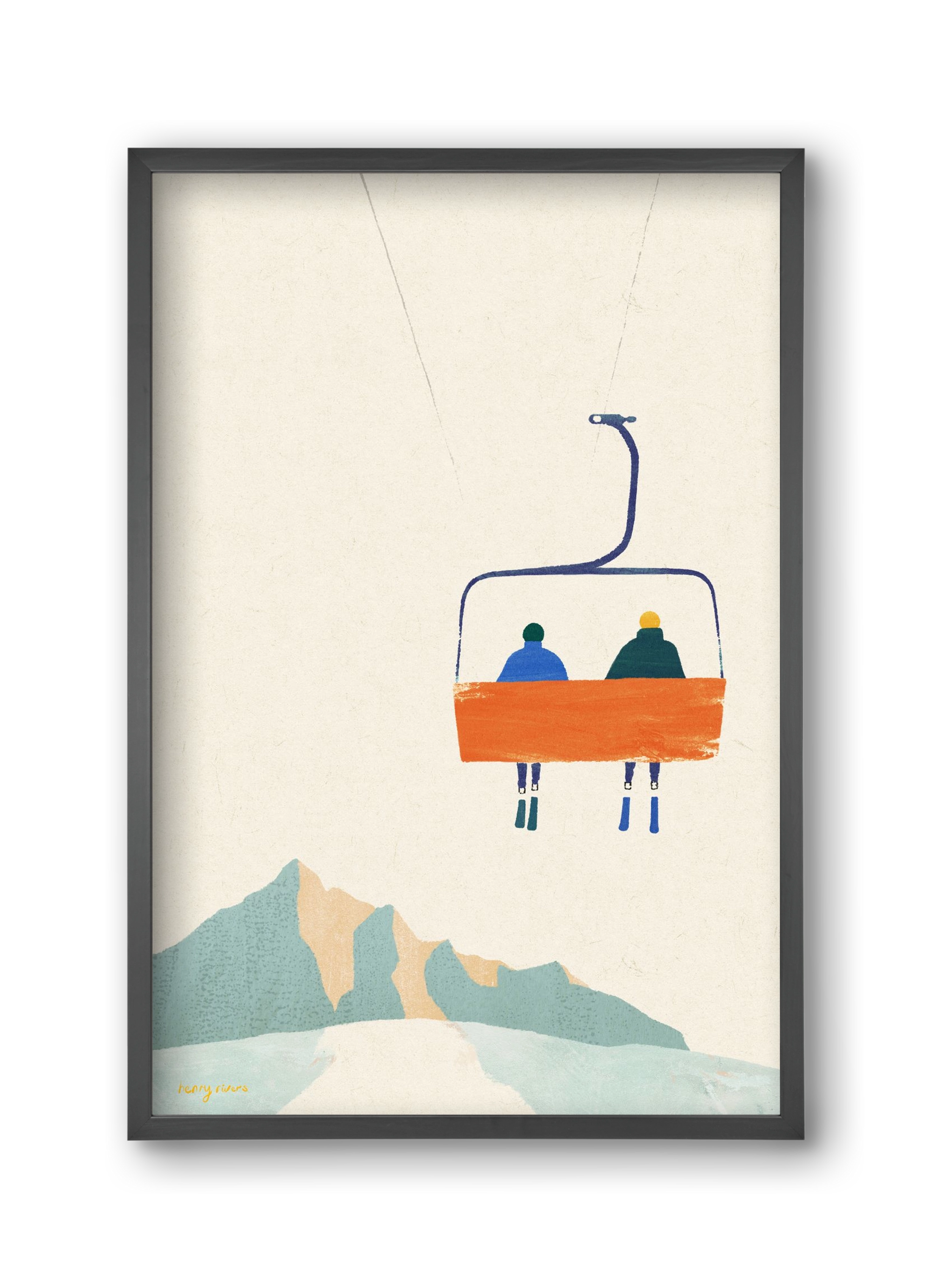 Chairlift, 30x45 cm (30x45 cm), Fekete keret