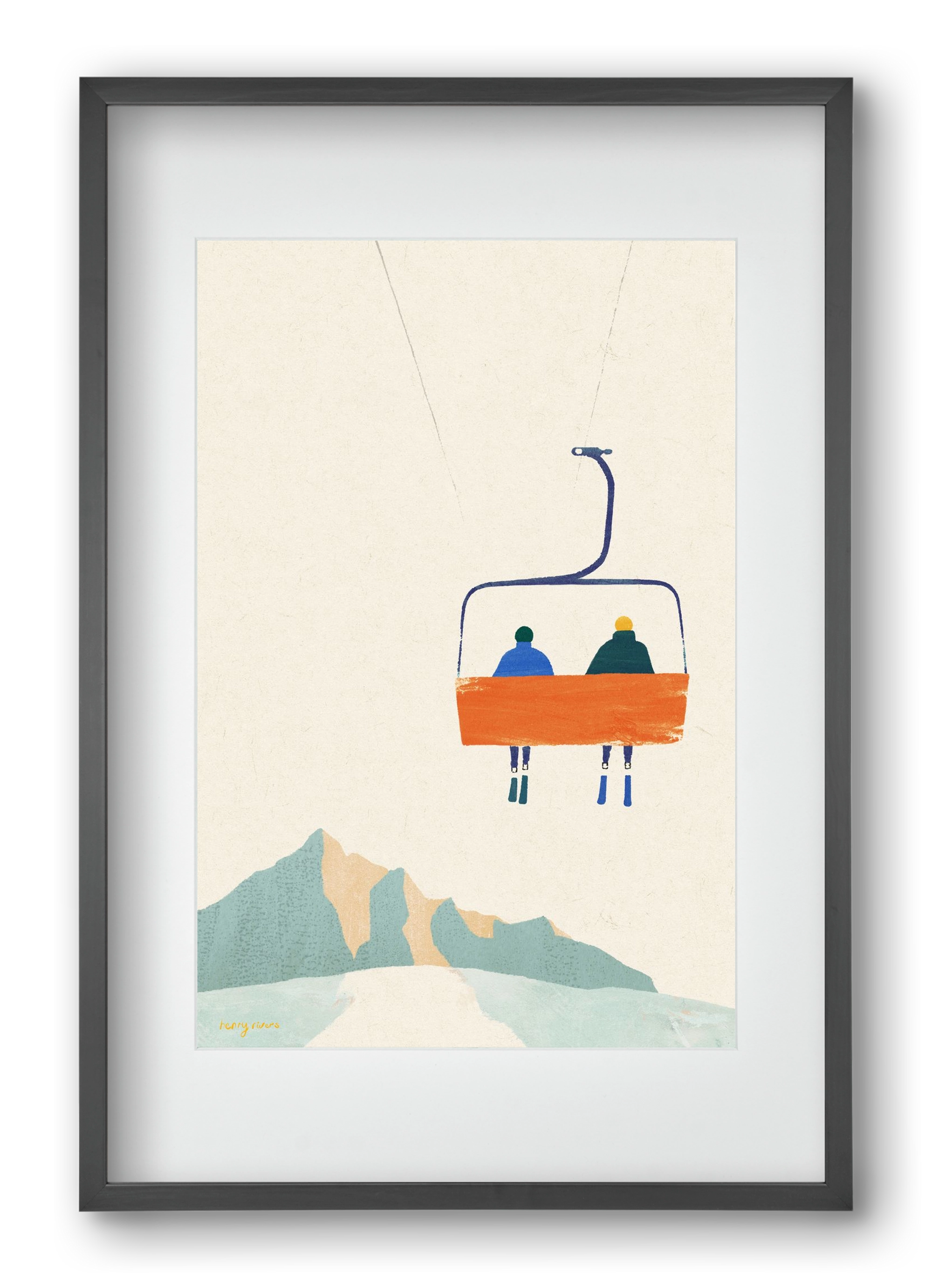 Chairlift, 40x60 cm (30x45 cm), Fekete keret, paszpartuval