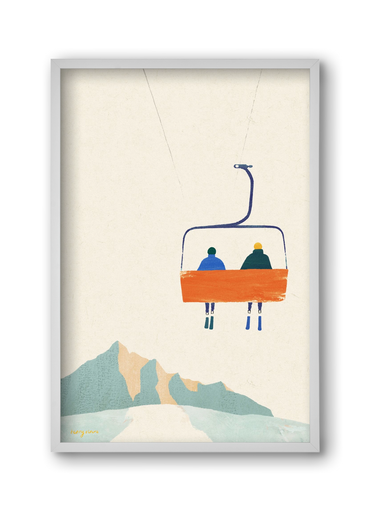 Chairlift, 30x45 cm (30x45 cm), Fehér keret