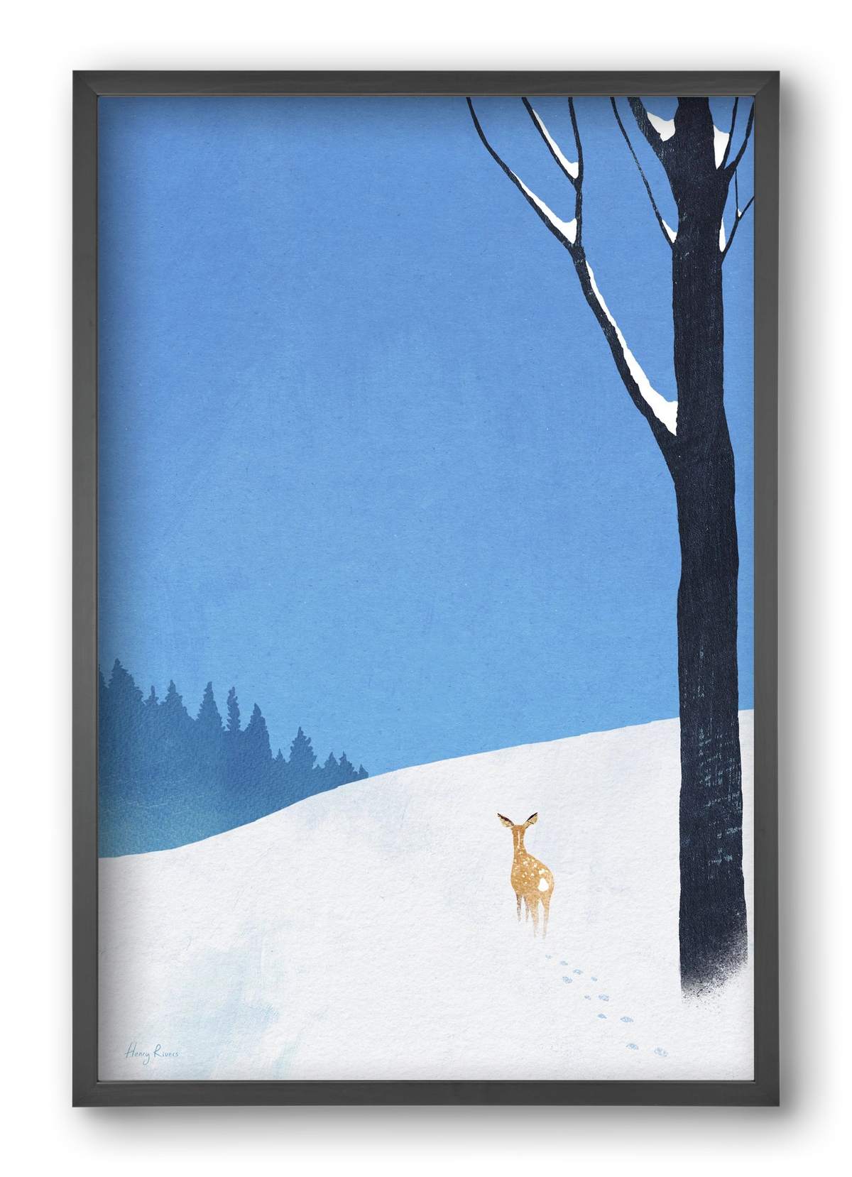 Deer, 40x60 cm (40x60 cm), Fekete keret