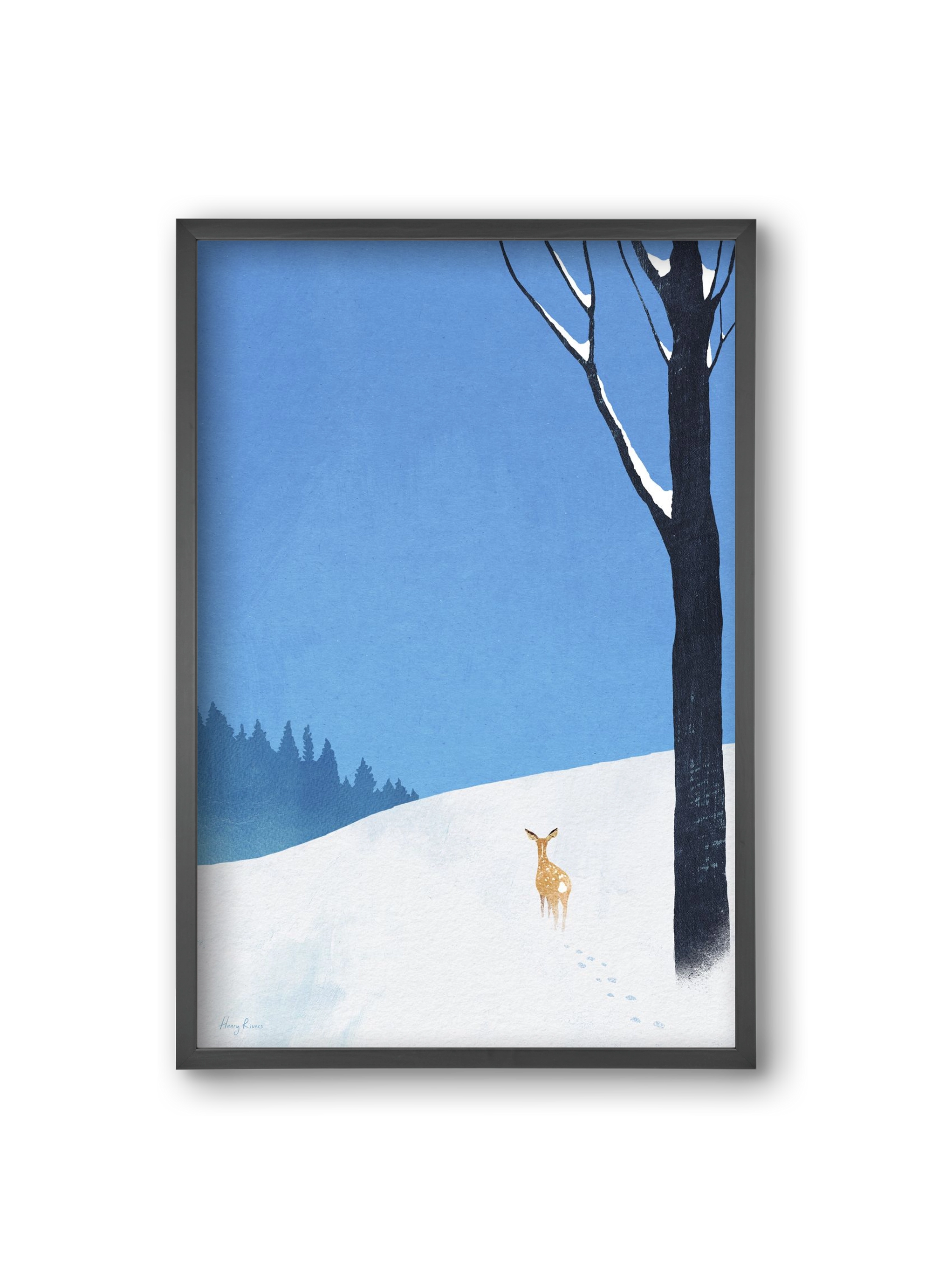 Deer, 20x30 cm (20x30 cm), Fekete keret