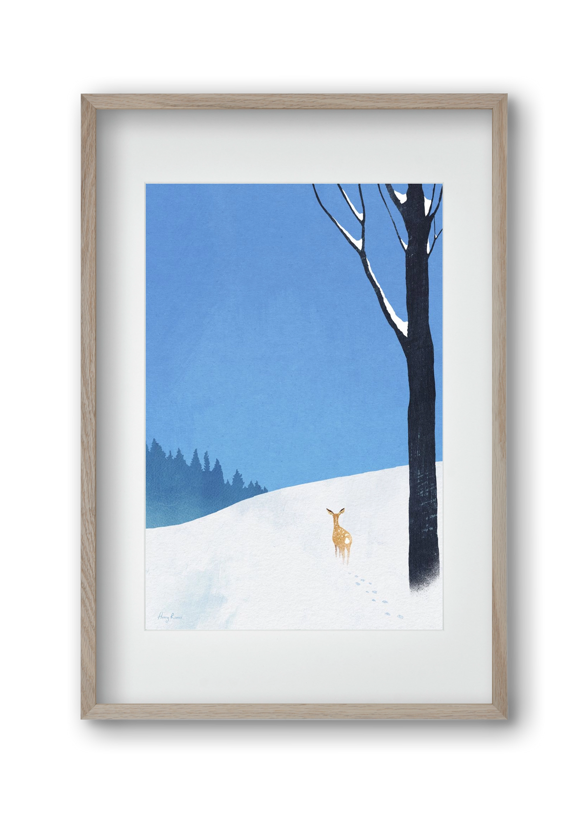 Deer, 30x45 cm (20x30 cm), Tölgy keret, paszpartuval