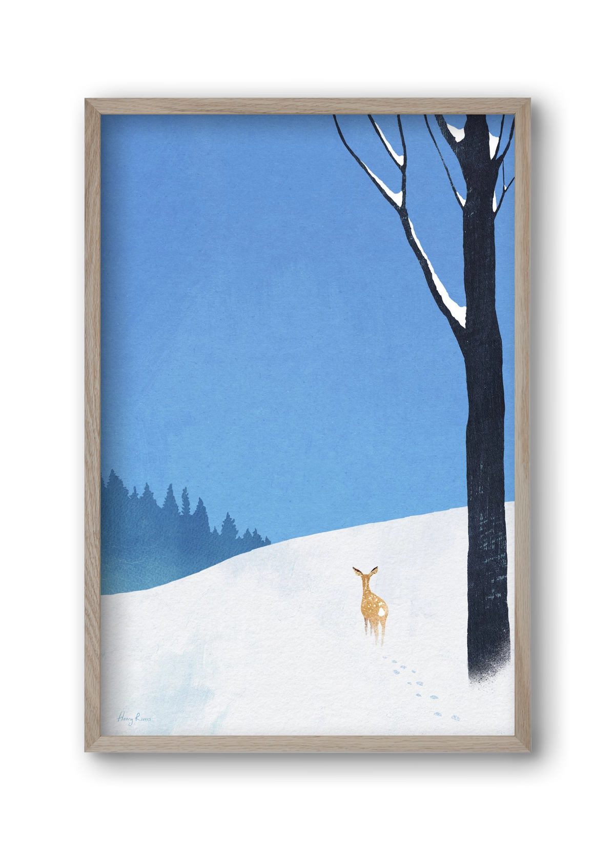 Deer, 30x45 cm (30x45 cm), Tölgy keret