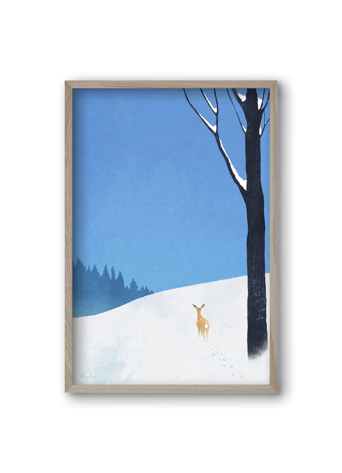 Deer, 20x30 cm (20x30 cm), Tölgy keret