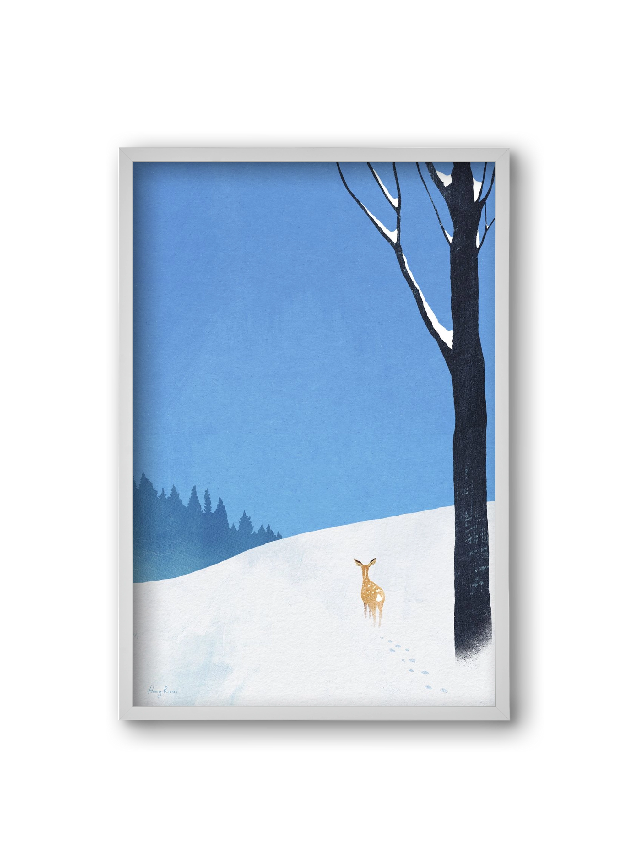 Deer, 20x30 cm (20x30 cm), Fehér keret