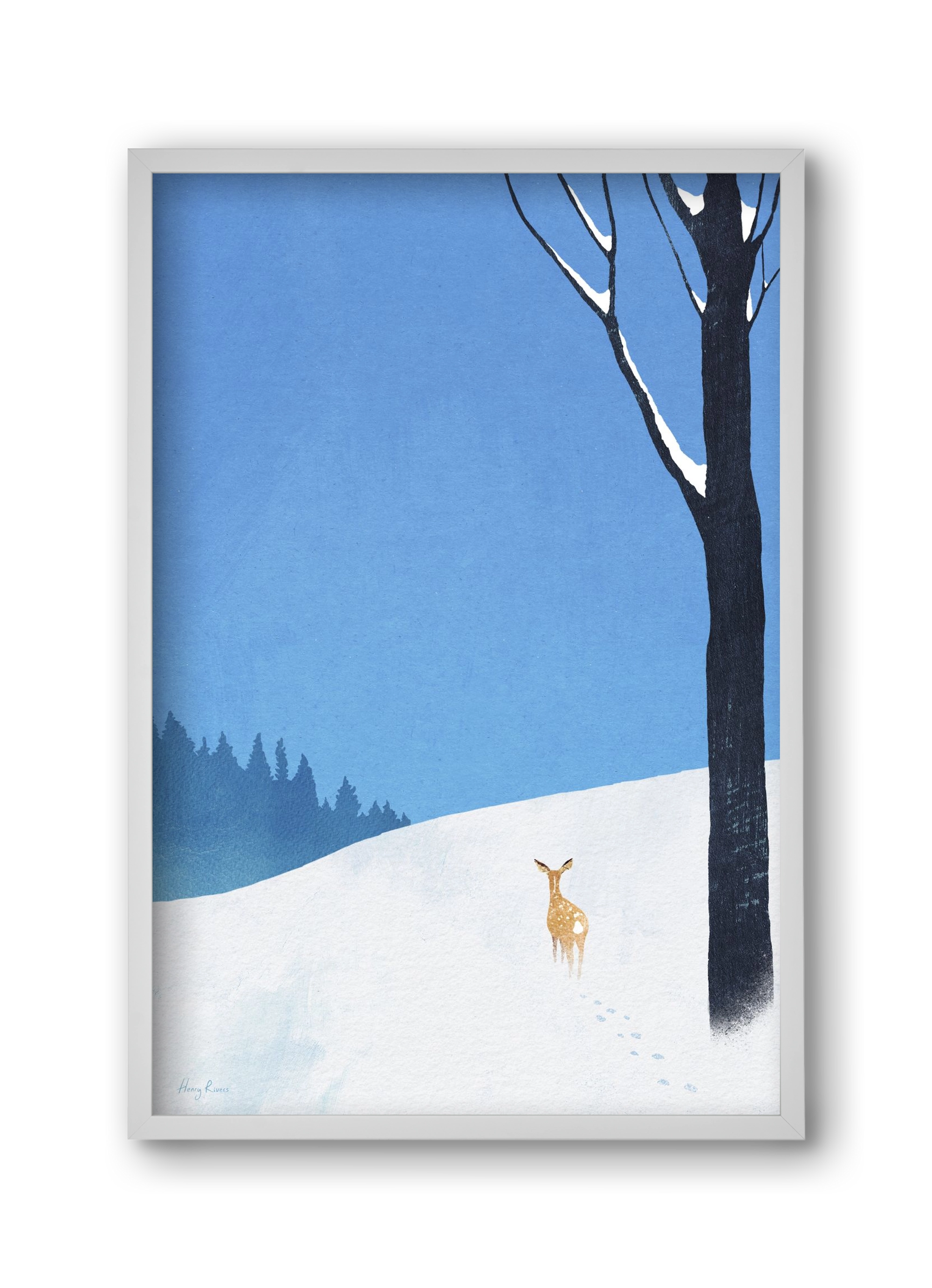 Deer, 30x45 cm (30x45 cm), Fehér keret