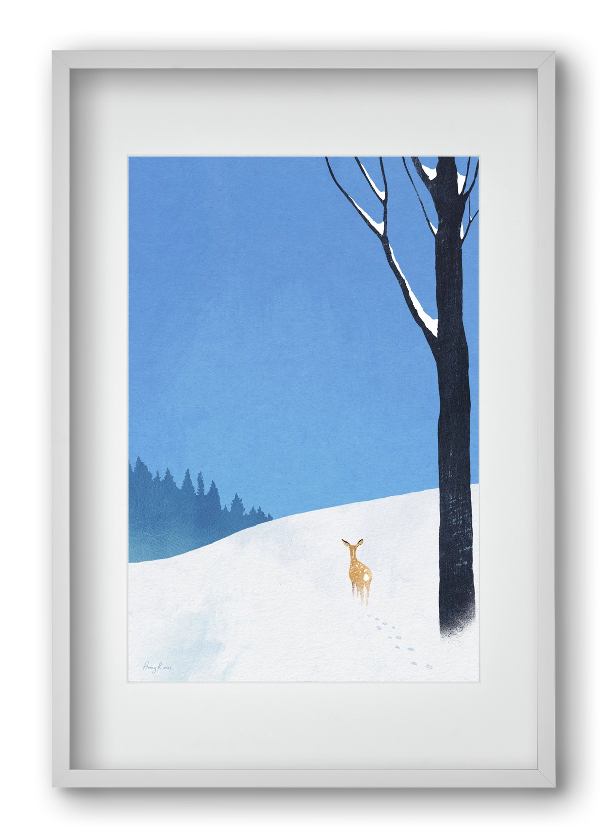 Deer, 40x60 cm (30x45 cm), Fehér keret, paszpartuval