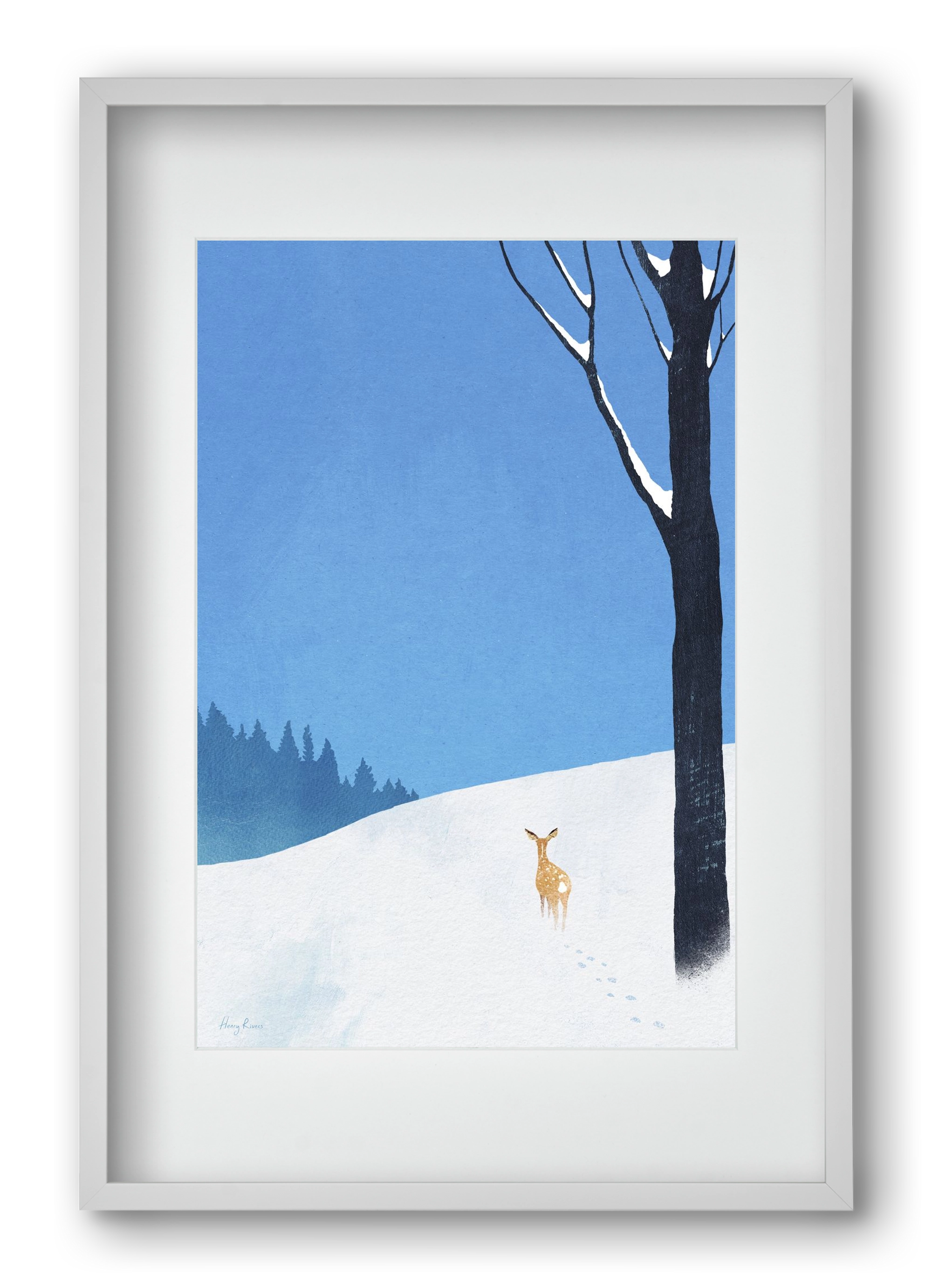 Deer, 40x60 cm (30x45 cm), Fehér keret, paszpartuval