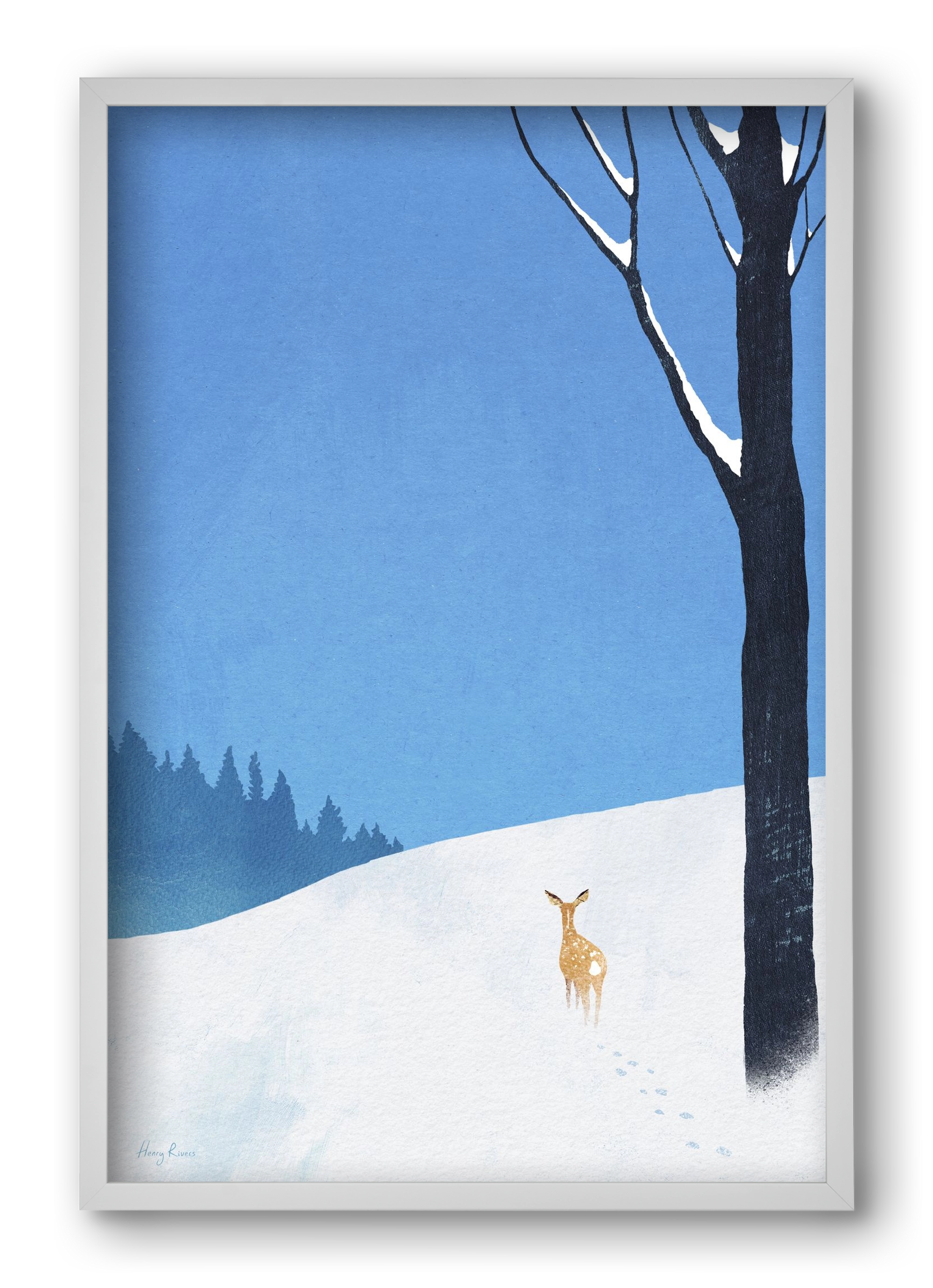 Deer, 40x60 cm (40x60 cm), Fehér keret