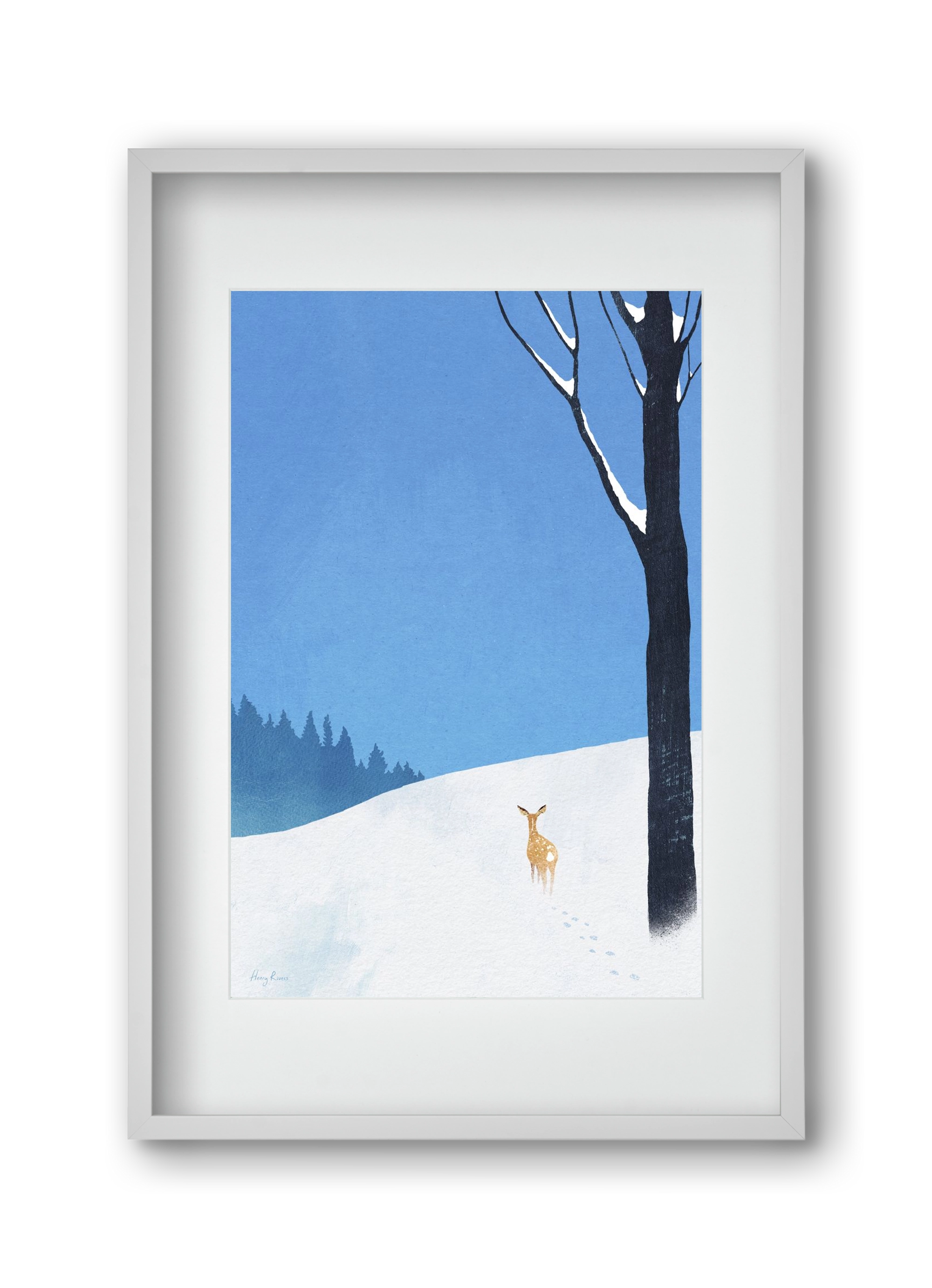 Deer, 30x45 cm (20x30 cm), Fehér keret, paszpartuval