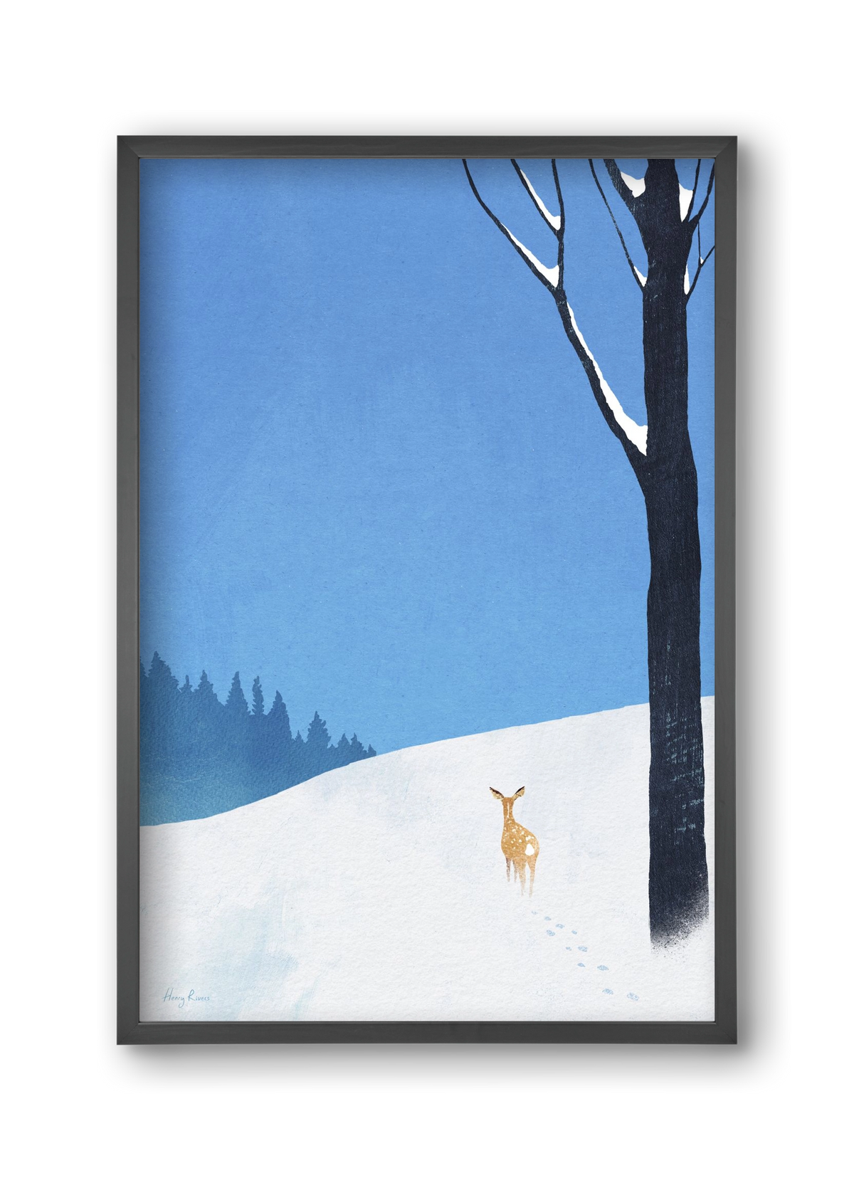 Deer, 30x45 cm (30x45 cm), Fekete keret