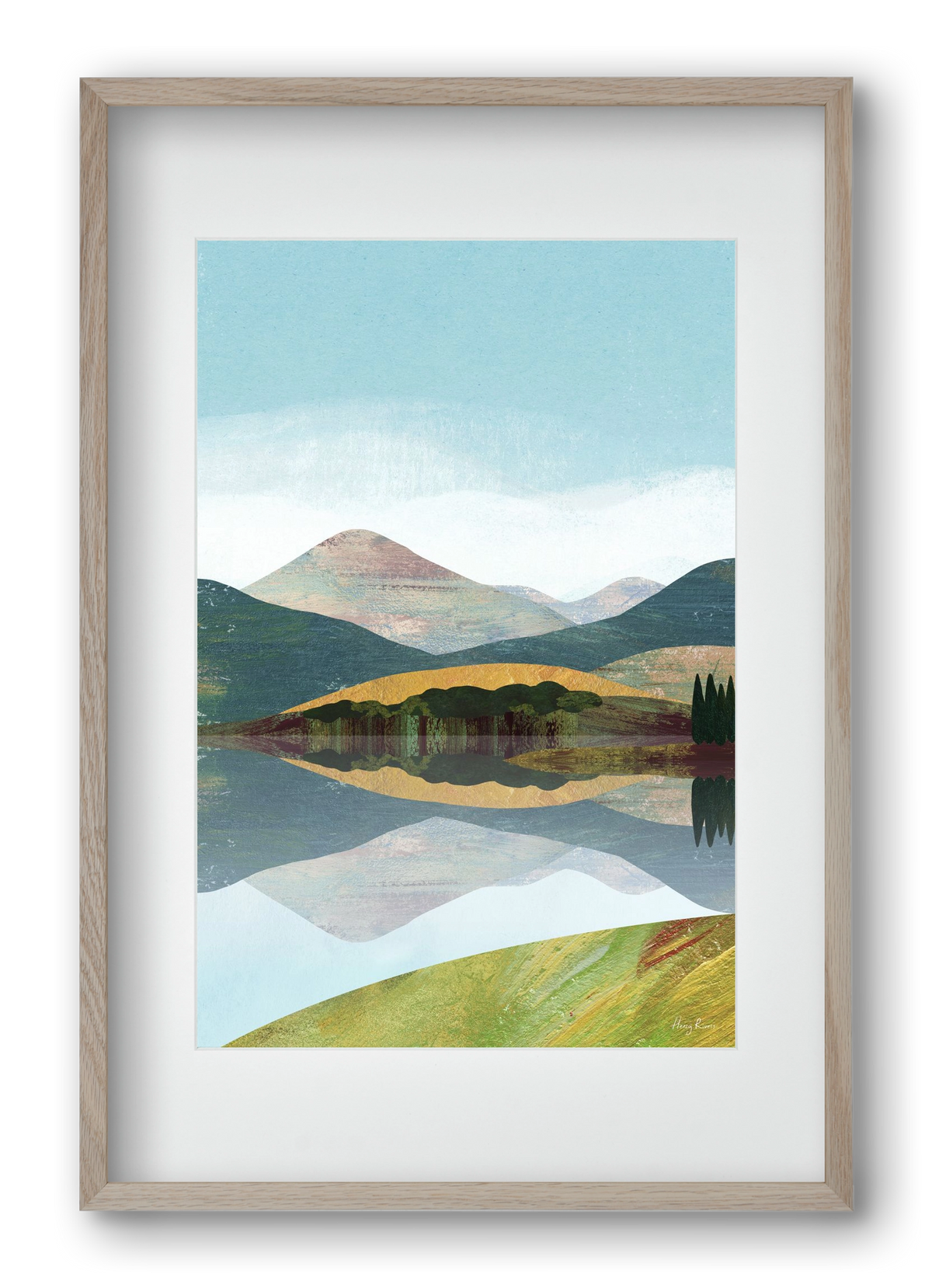 Mountain lake, 40x60 cm (30x45 cm), Tölgy keret, paszpartuval