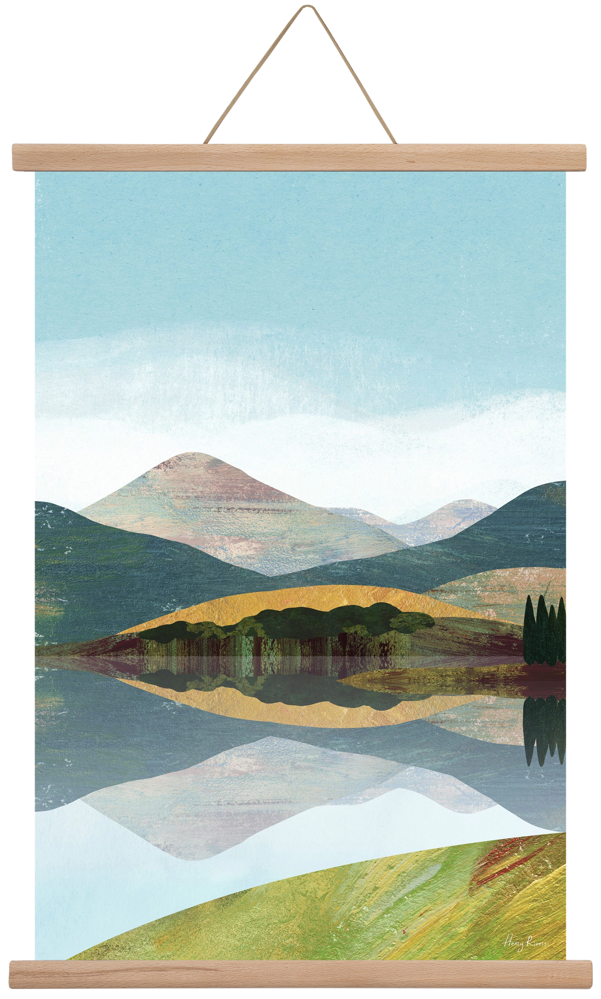 Mountain lake, 40x60 cm (40x60 cm), Tölgy akasztó