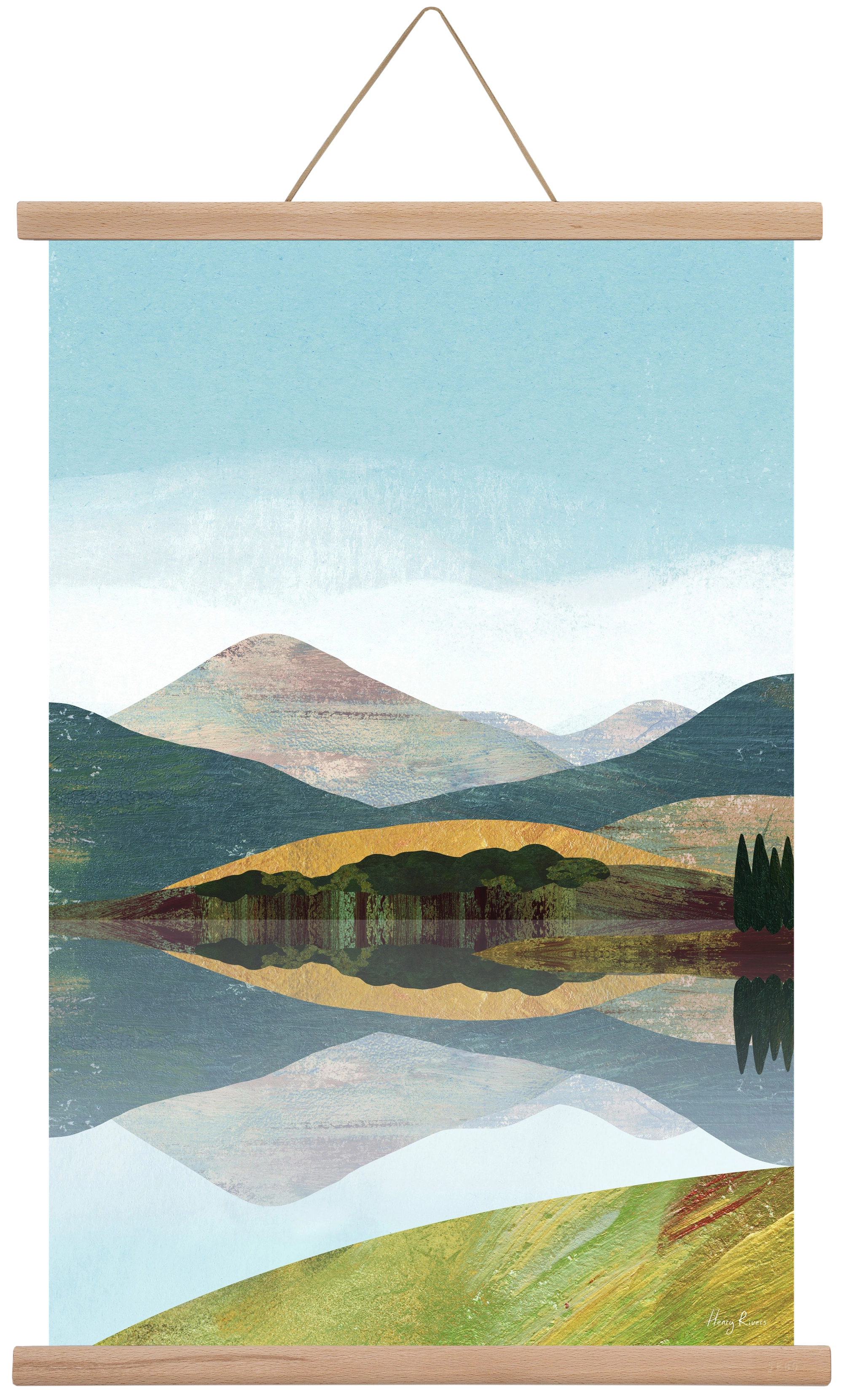 Mountain lake, 40x60 cm (40x60 cm), Tölgy akasztó