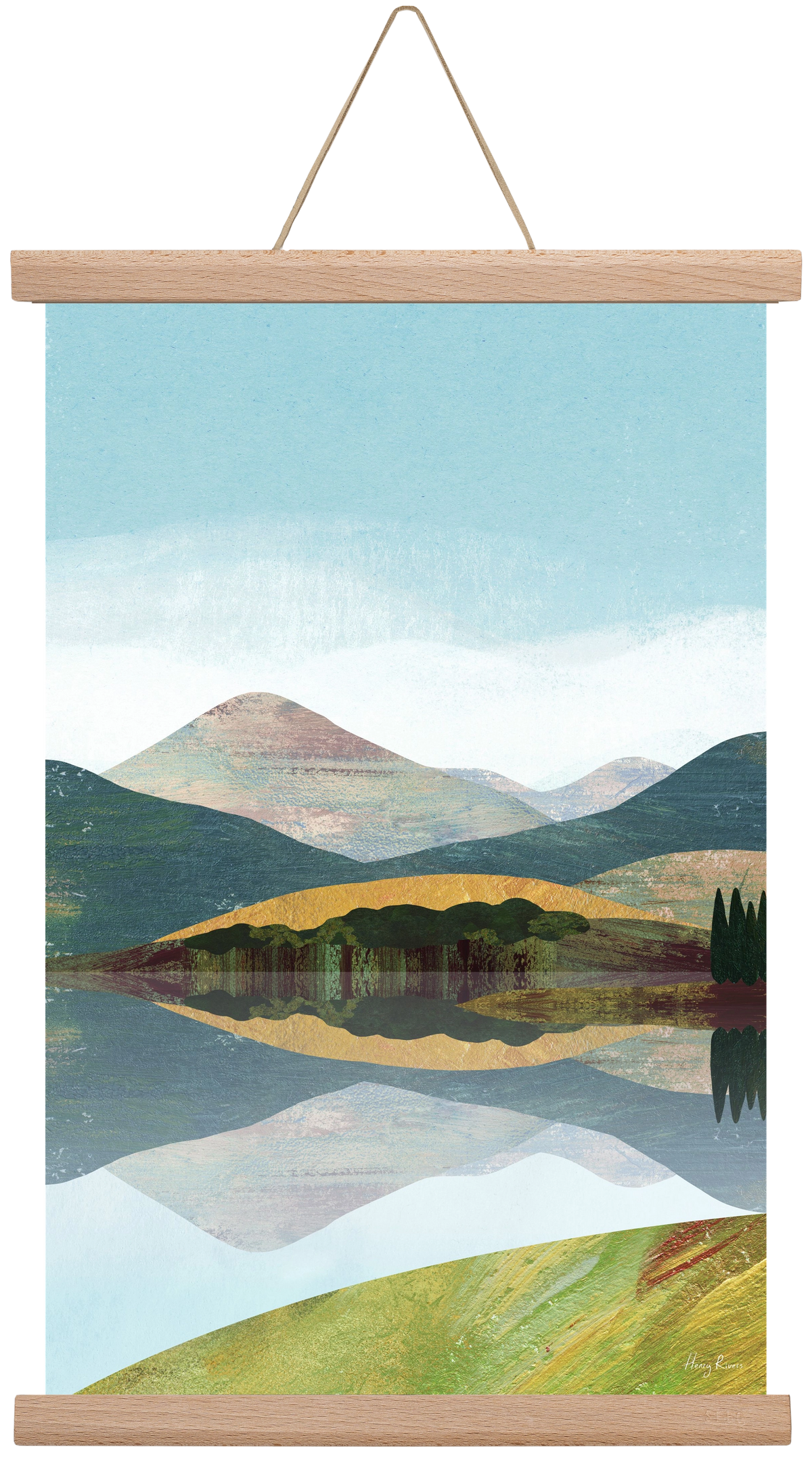 Mountain lake, 30x45 cm (30x45 cm), Tölgy akasztó