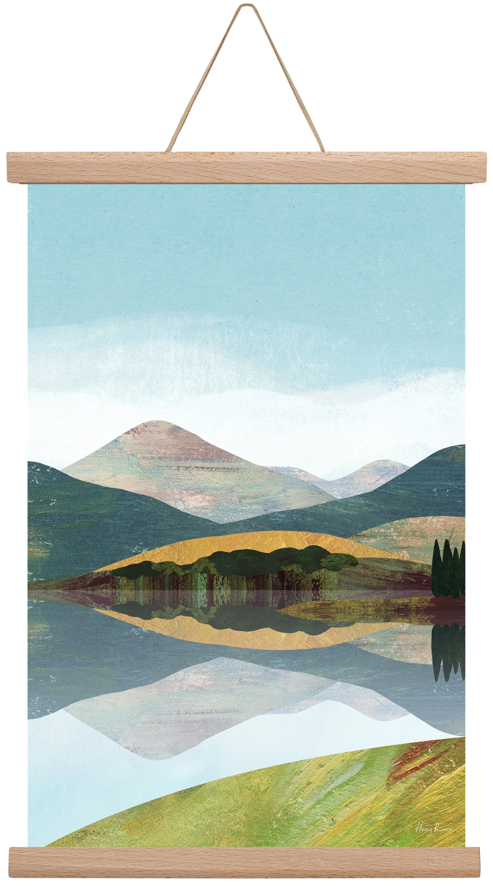 Mountain lake, 30x45 cm (30x45 cm), Tölgy akasztó