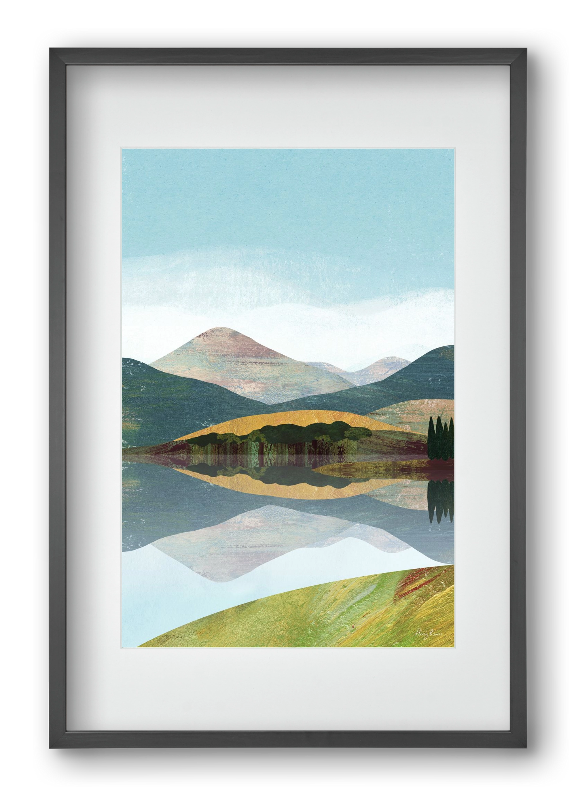 Mountain lake, 40x60 cm (30x45 cm), Fekete keret, paszpartuval