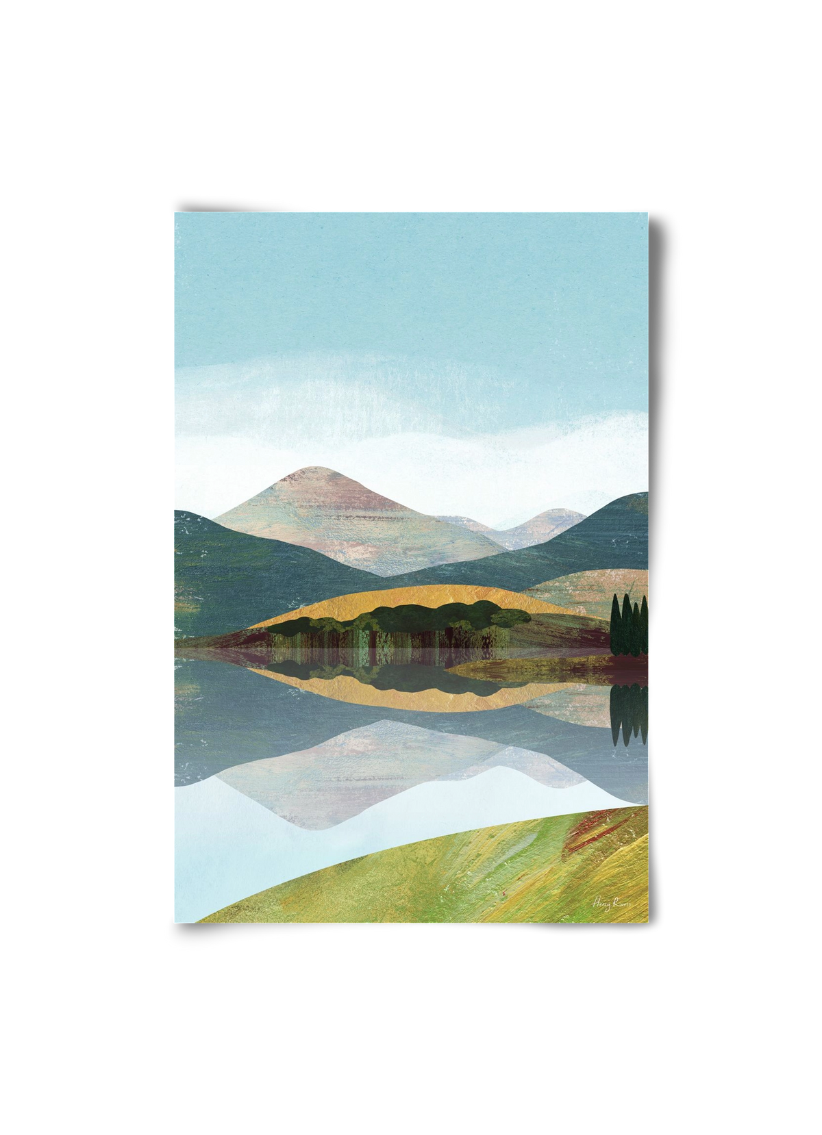 Mountain lake, 20x30 cm, Keret nélkül