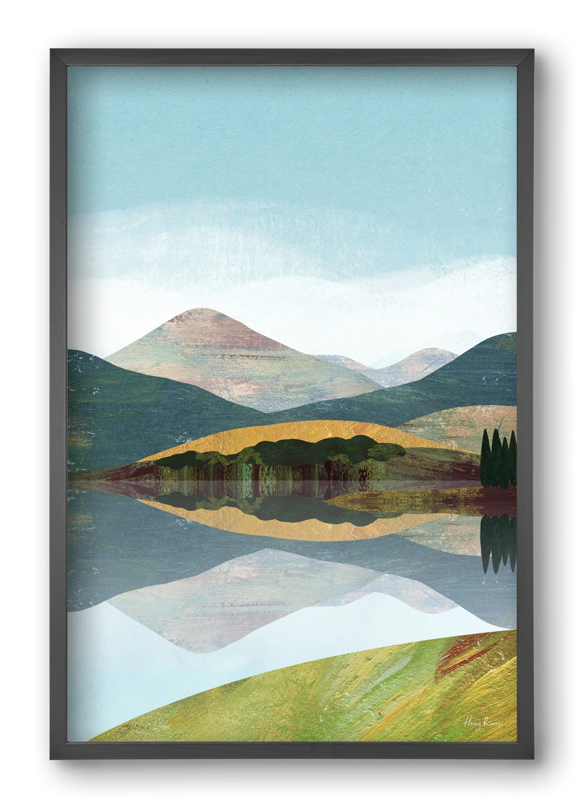 Mountain lake, 40x60 cm (40x60 cm), Fekete keret