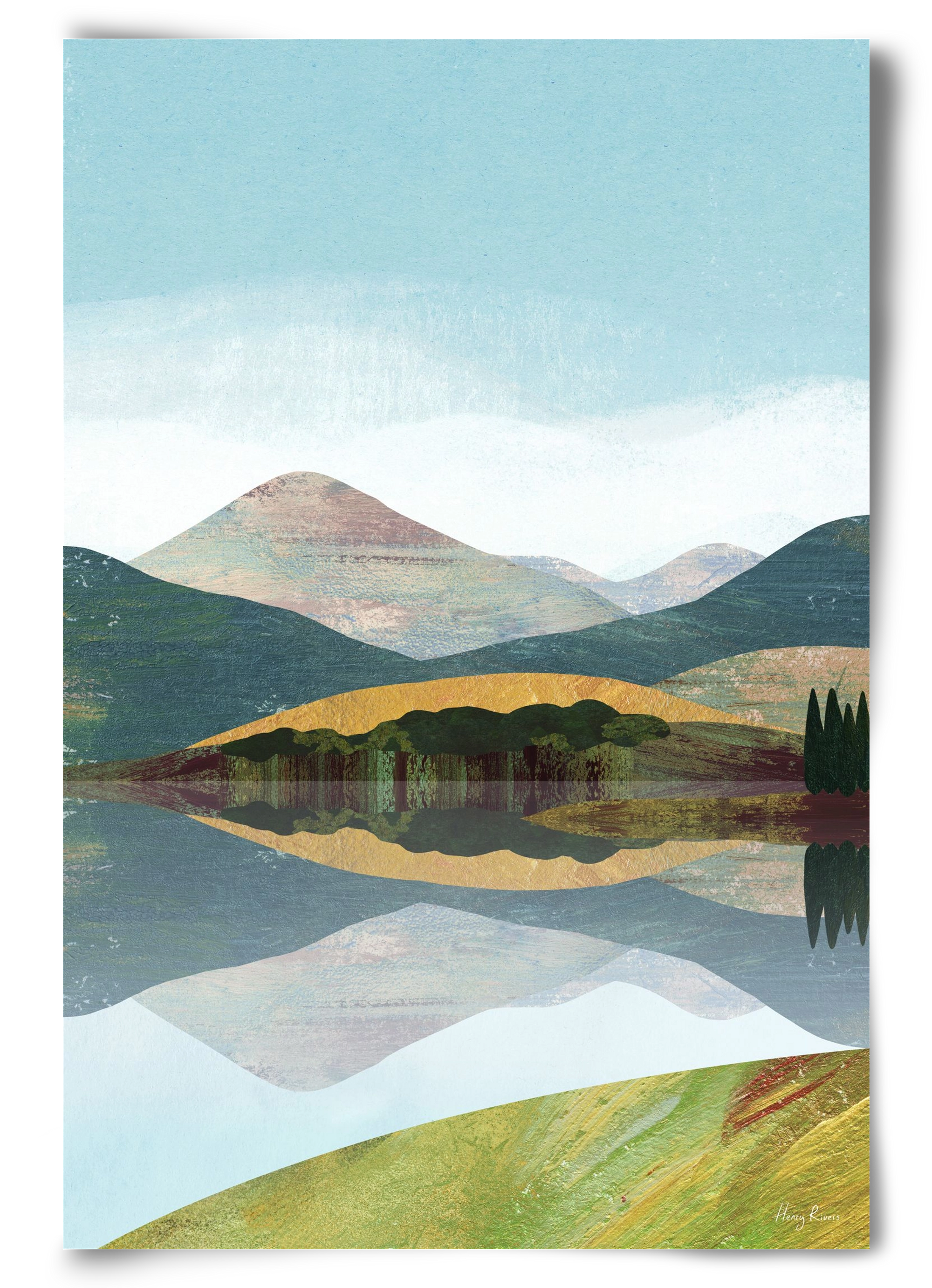 Mountain lake, 60x90 cm, Keret nélkül