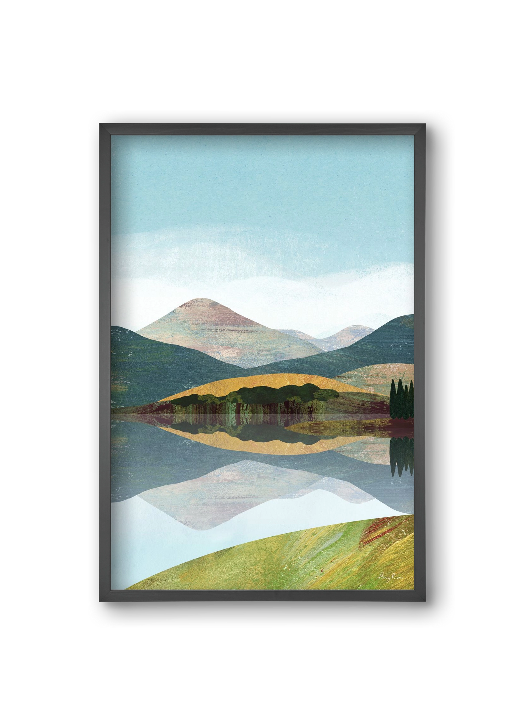 Mountain lake, 20x30 cm (20x30 cm), Fekete keret