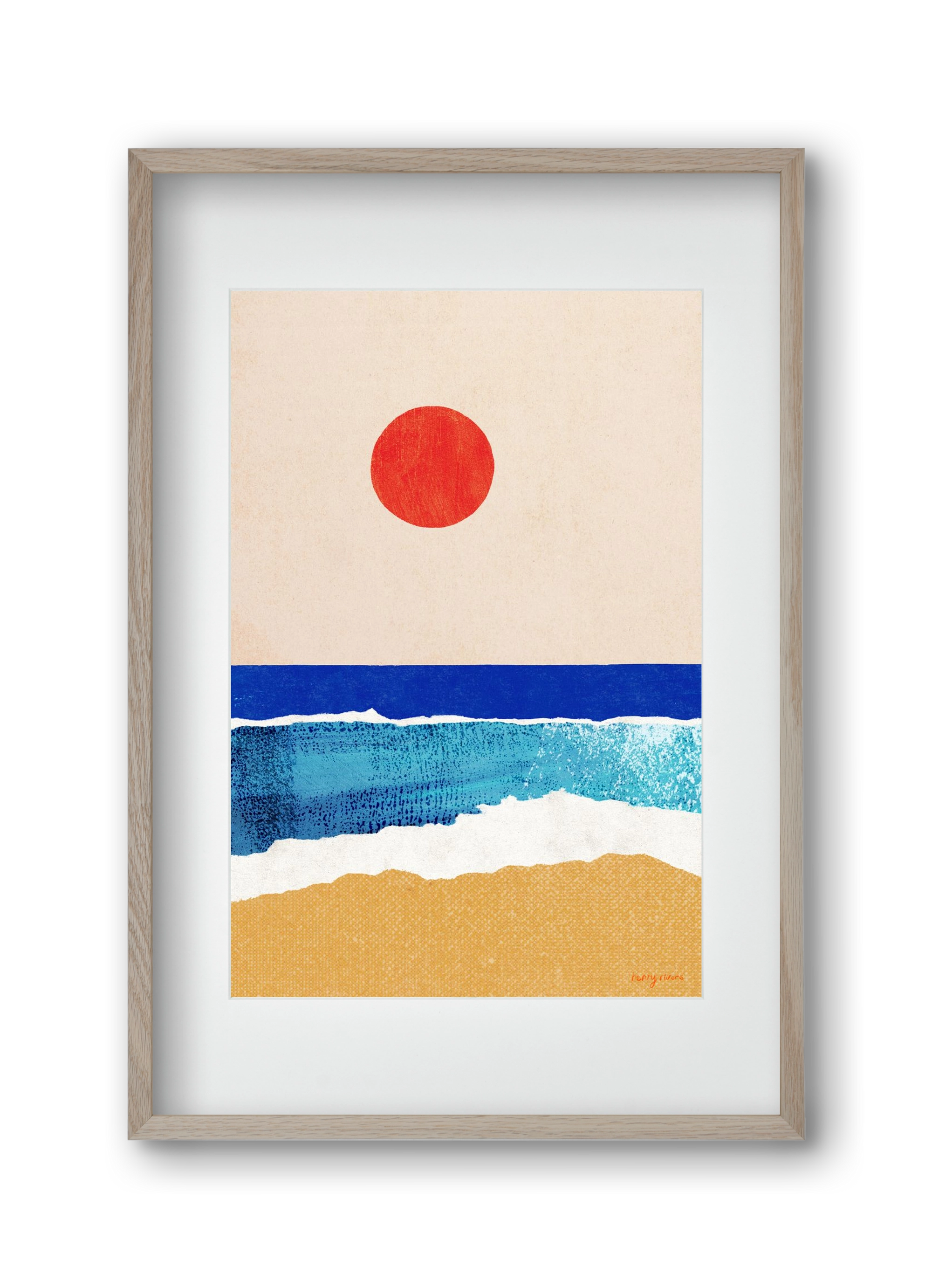 Ocean sunrise, 30x45 cm (20x30 cm), Tölgy keret, paszpartuval