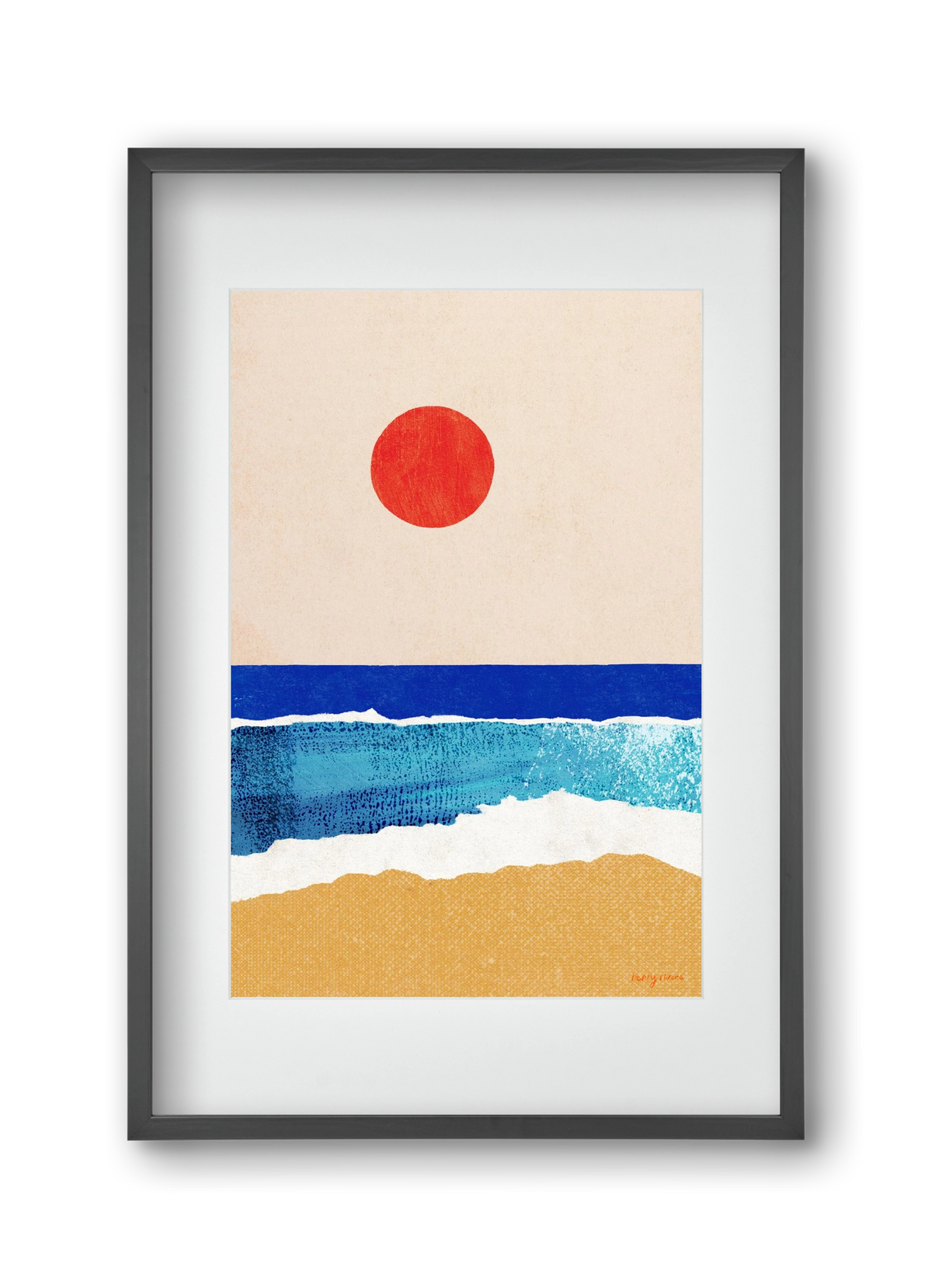 Ocean sunrise, 30x45 cm (20x30 cm), Fekete keret, paszpartuval
