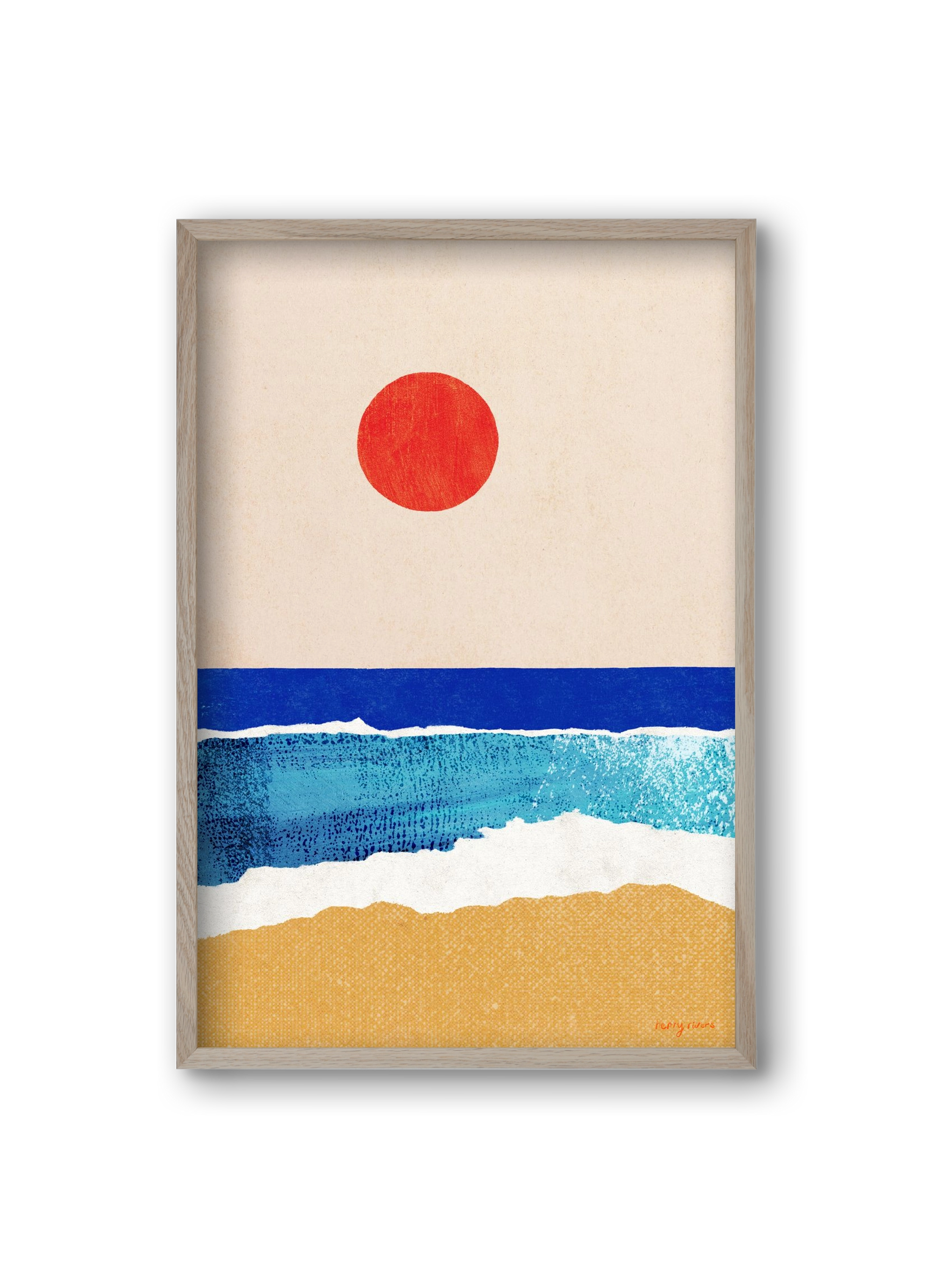 Ocean sunrise, 20x30 cm (20x30 cm), Tölgy keret